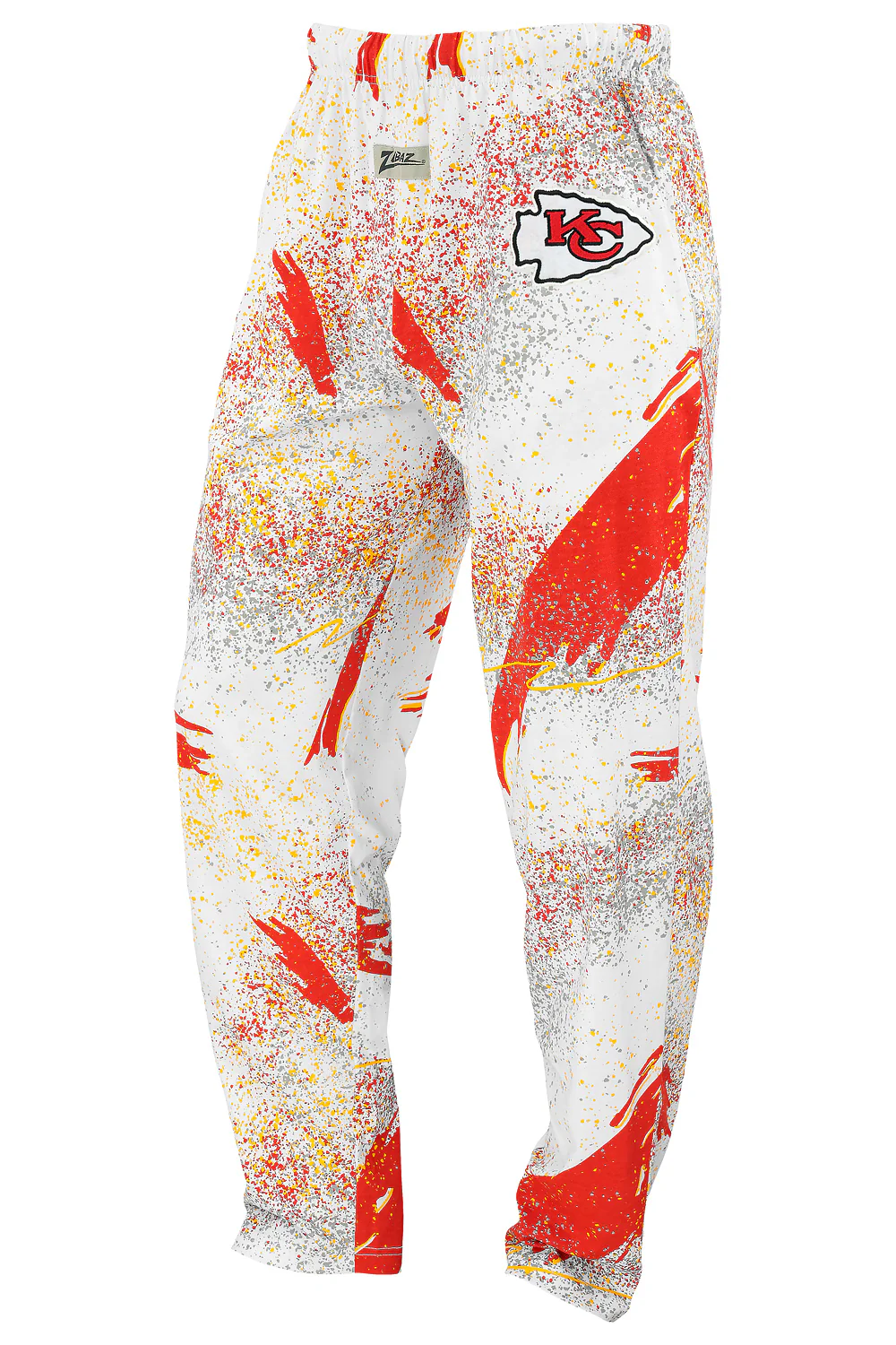 Zubaz NFL Adult Unisex Z88 Embroidered Confetti 3 Color Pants, Kansas City Chiefs