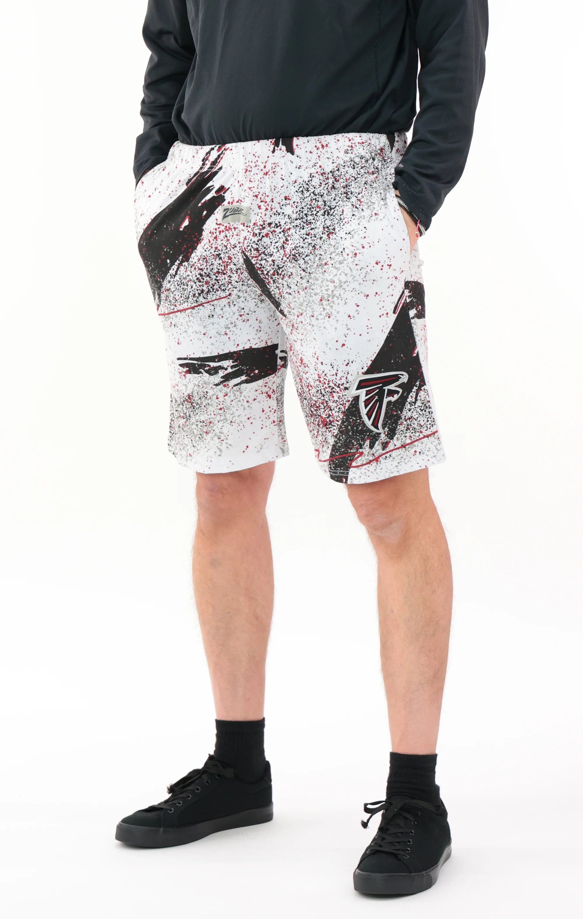 Zubaz NFL Adult Unisex Z88 Embroidered Confetti 3 Team Color Shorts, Atlanta Falcons - Image 19