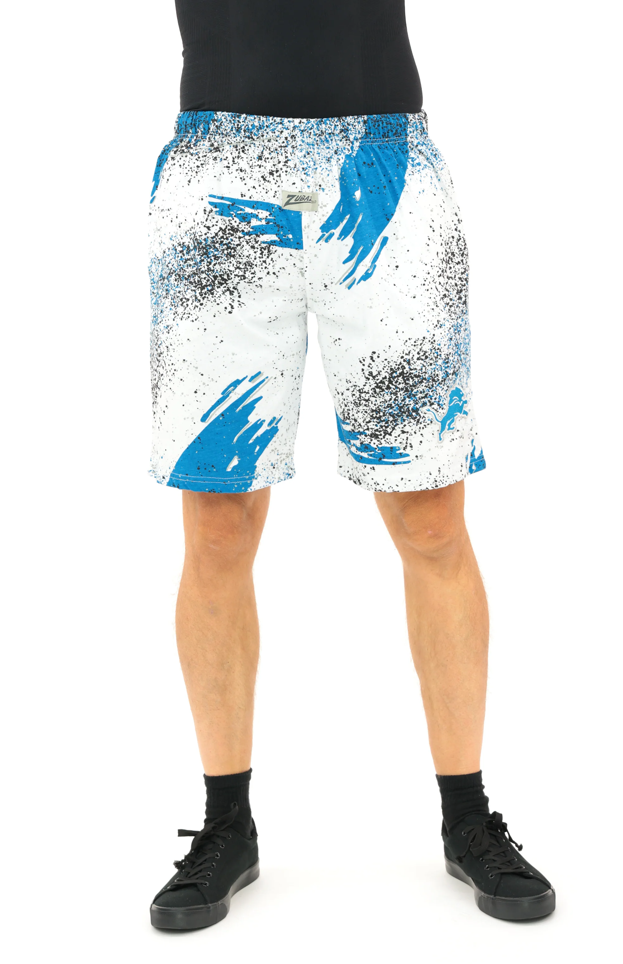 Zubaz NFL Adult Unisex Z88 Embroidered Confetti 3 Team Color Shorts, Detroit Lions - Image 59