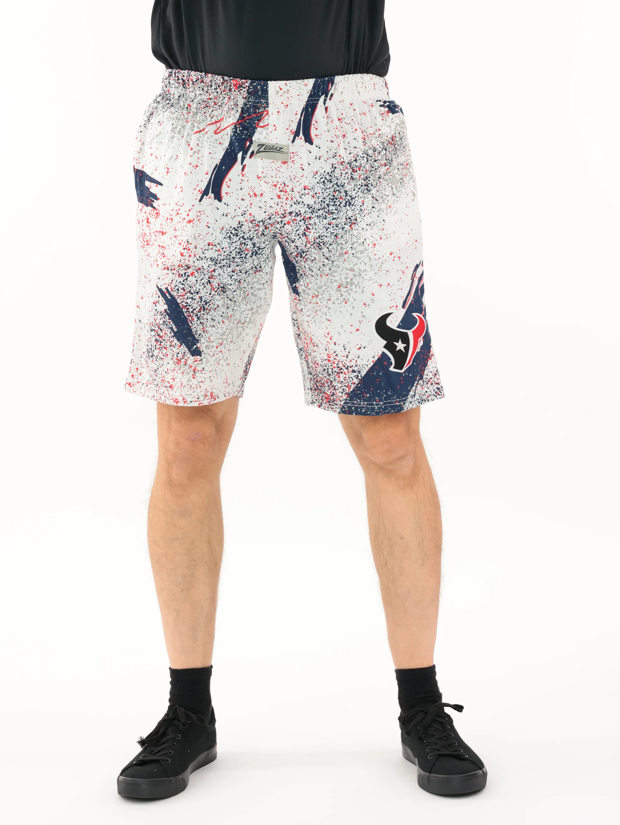 Zubaz NFL Adult Unisex Z88 Embroidered Confetti 3 Team Color Shorts, Houston Texans - Image 13