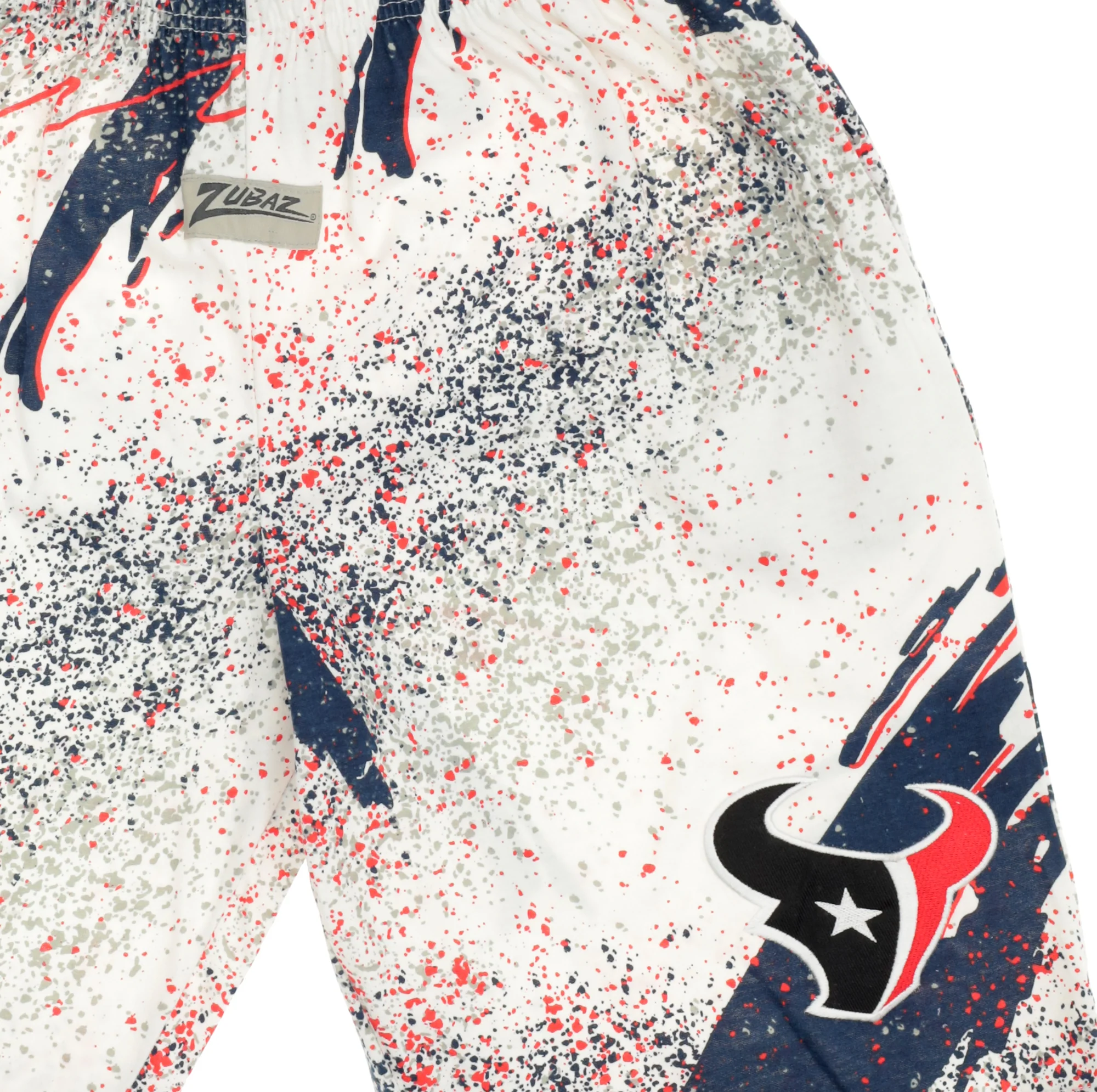 Zubaz NFL Adult Unisex Z88 Embroidered Confetti 3 Team Color Shorts, Houston Texans - Image 58