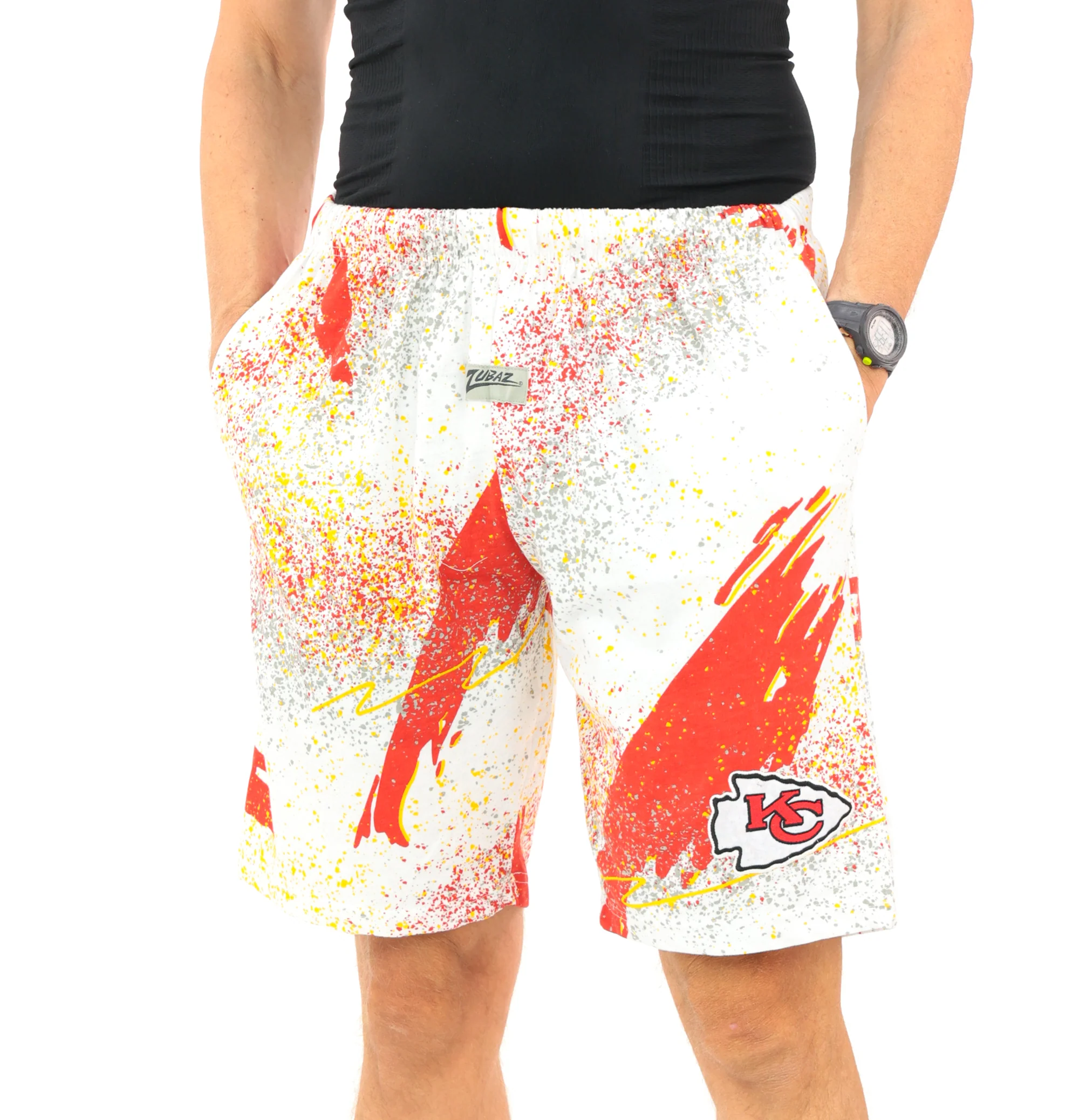 Zubaz NFL Adult Unisex Z88 Embroidered Confetti 3 Team Color Shorts, Kansas City Chiefs - Image 16