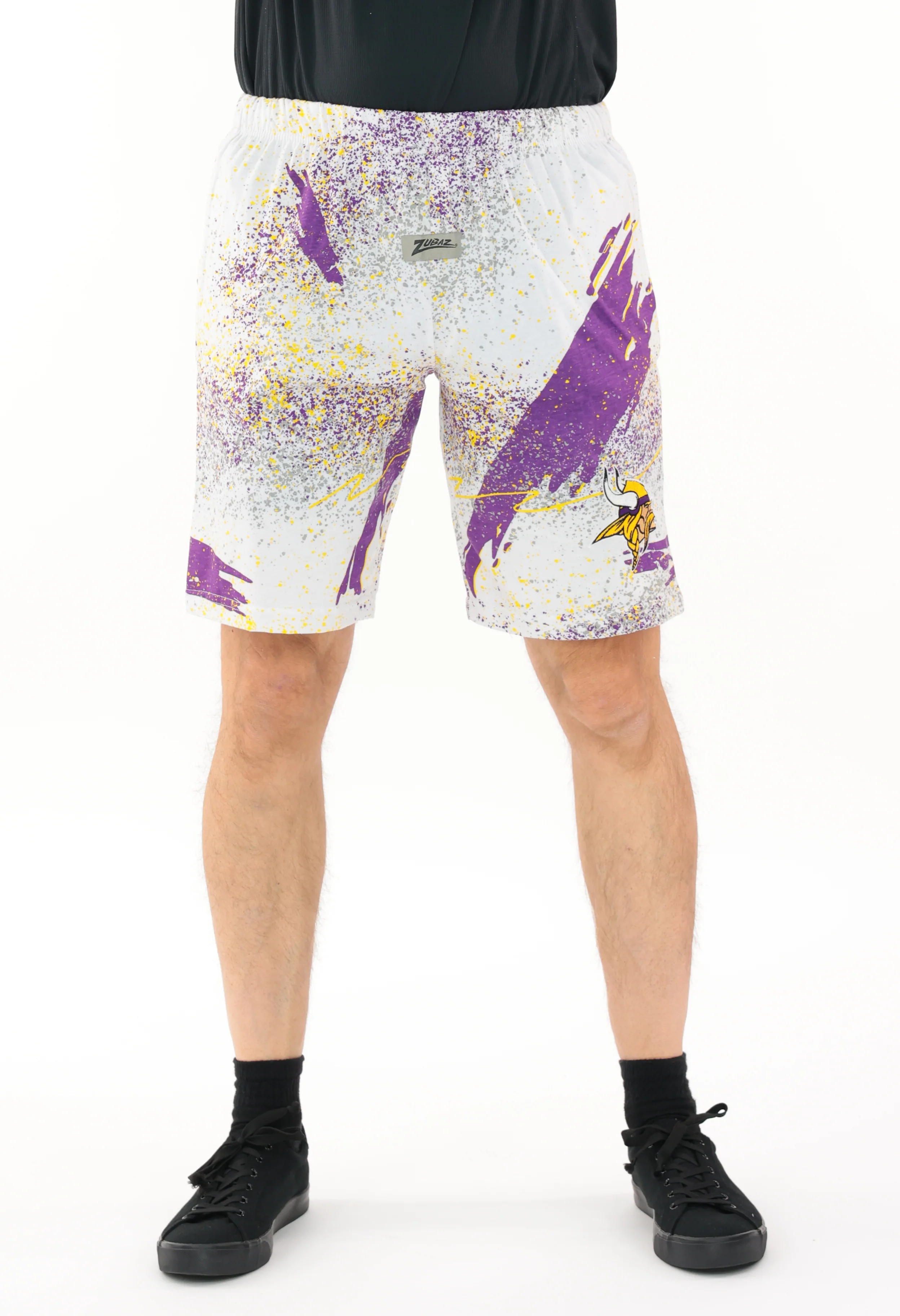 Zubaz NFL Adult Unisex Z88 Embroidered Confetti 3 Team Color Shorts, Minnesota Vikings - Image 13