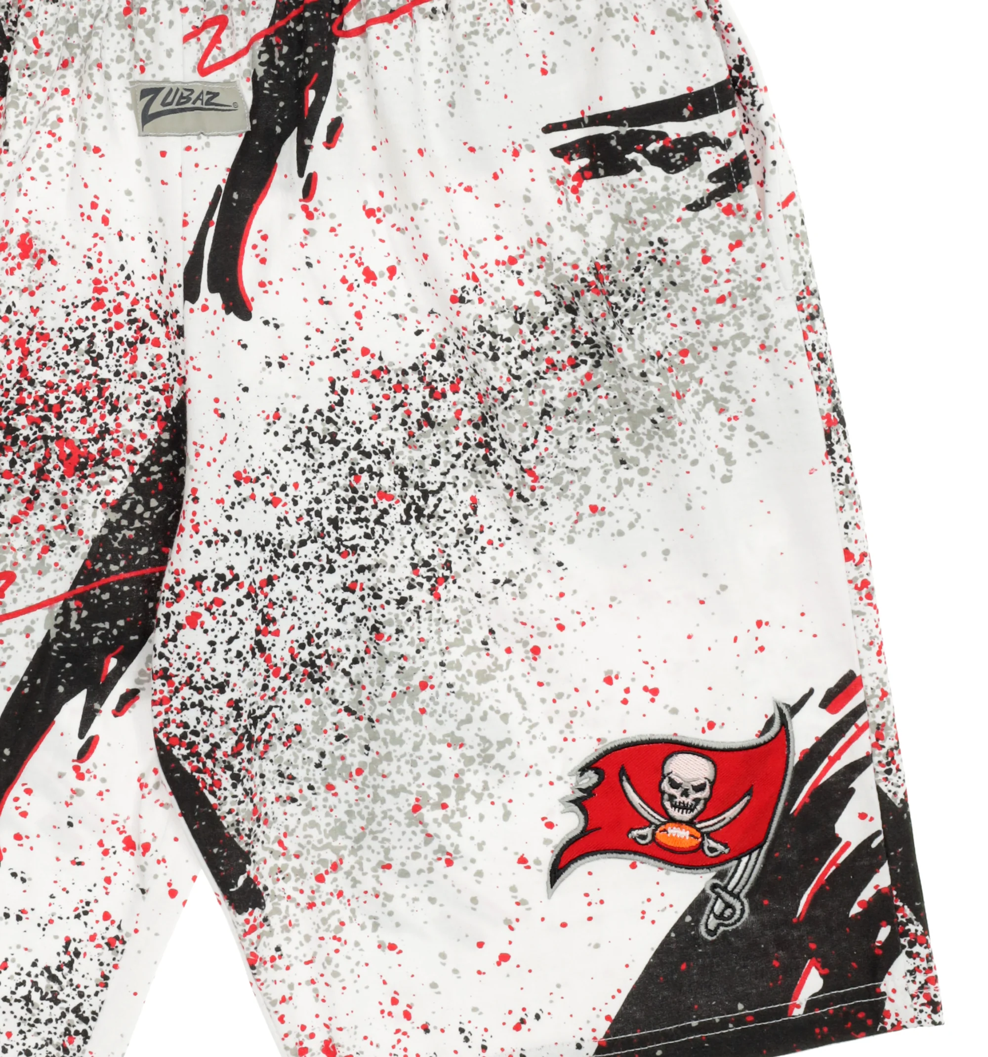 Zubaz NFL Adult Unisex Z88 Embroidered Confetti 3 Team Color Shorts, Tampa Bay Buccaneers - Image 6
