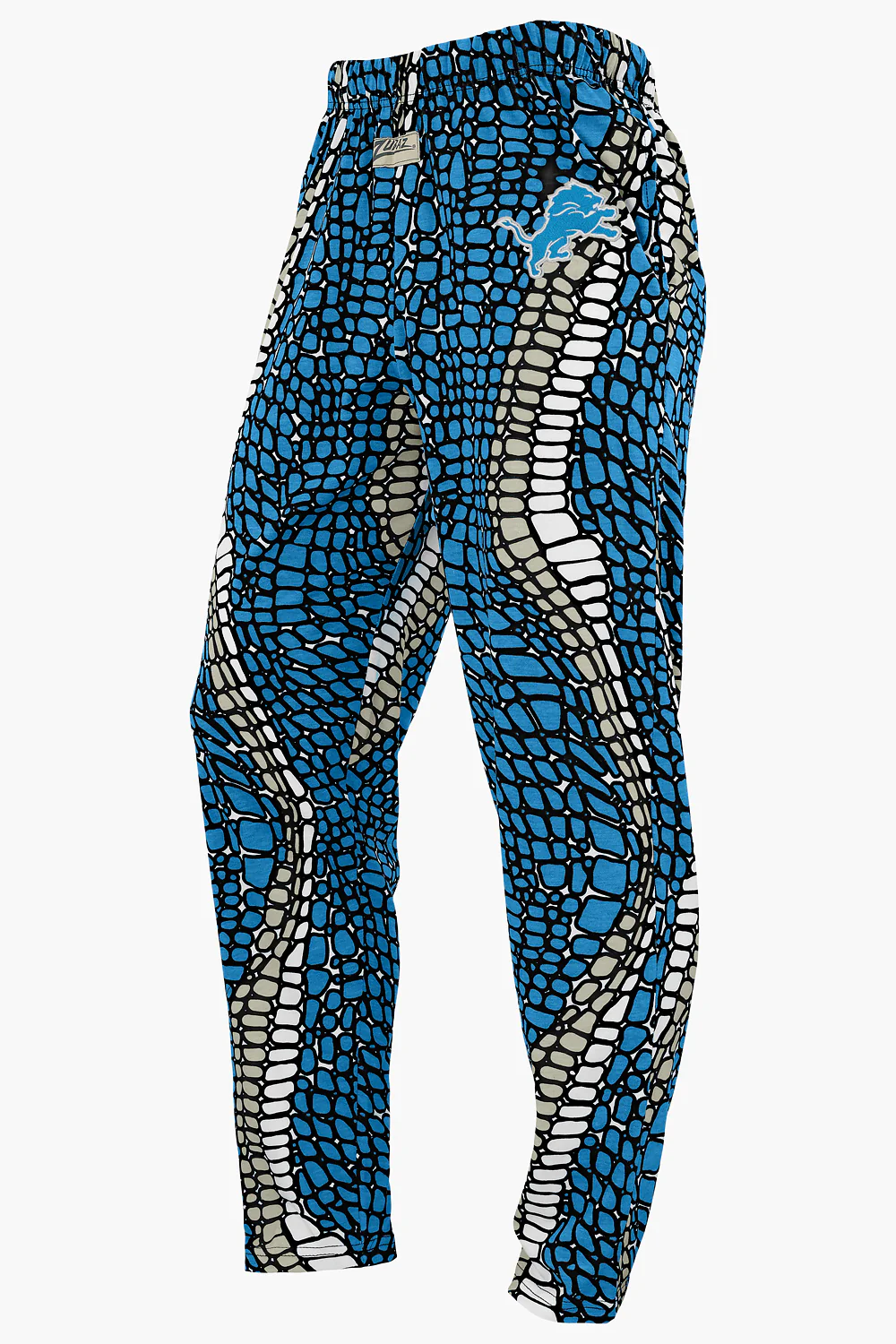 Zubaz NFL Adult Unisex Z88 Embroidered Gator 3 Color Pants, Detroit Lions