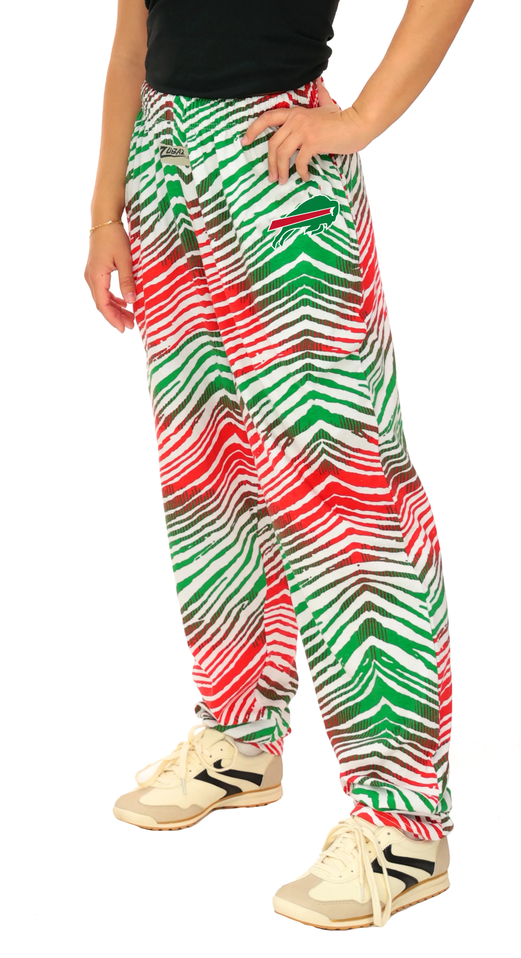 Zubaz NFL Adult Unisex Z88 Embroidered Holiday Ombre Pants, Buffalo Bills - Image 7