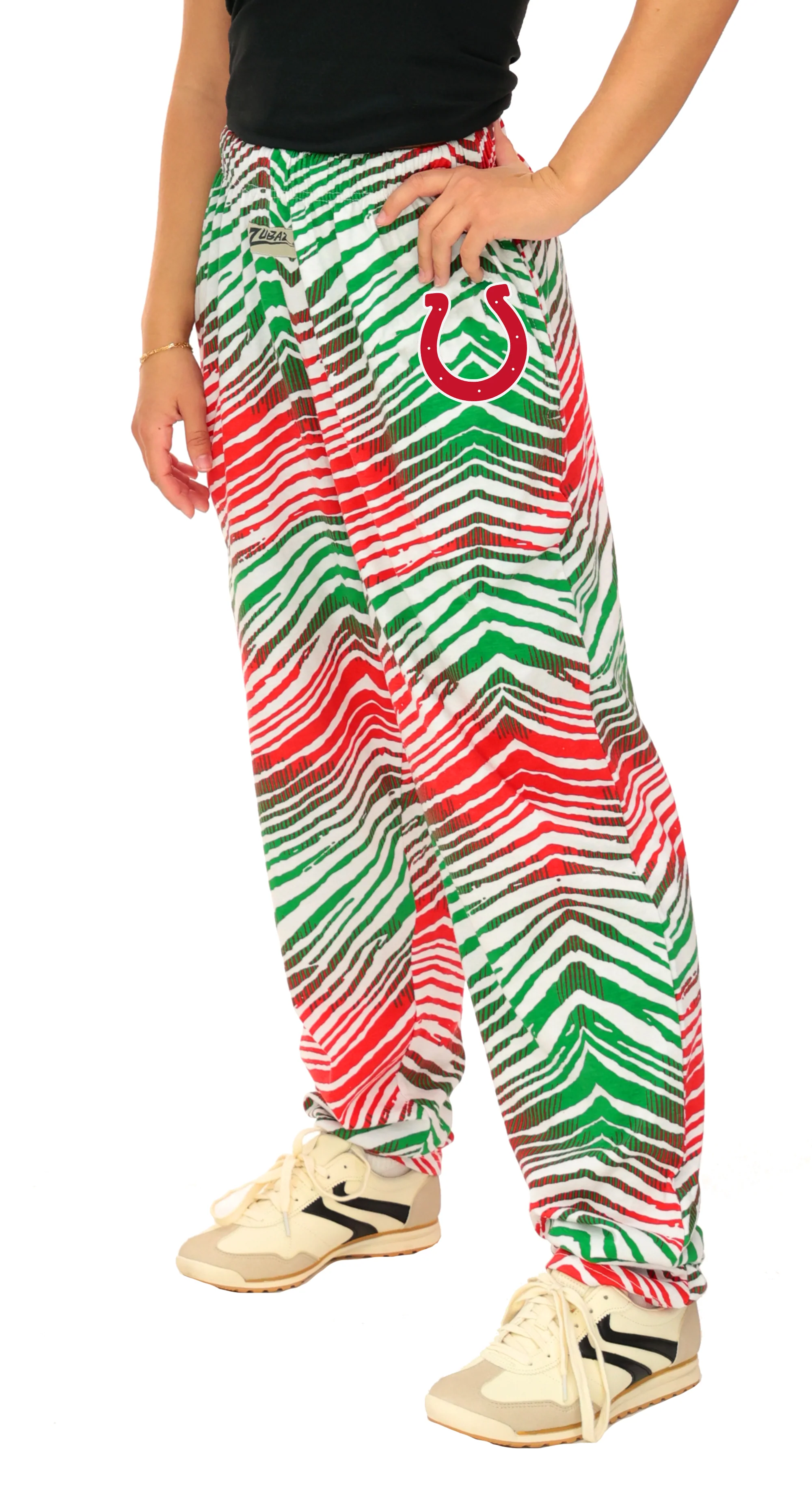 Zubaz NFL Adult Unisex Z88 Embroidered Holiday Ombre Pants, Indianapolis Colts - Image 7