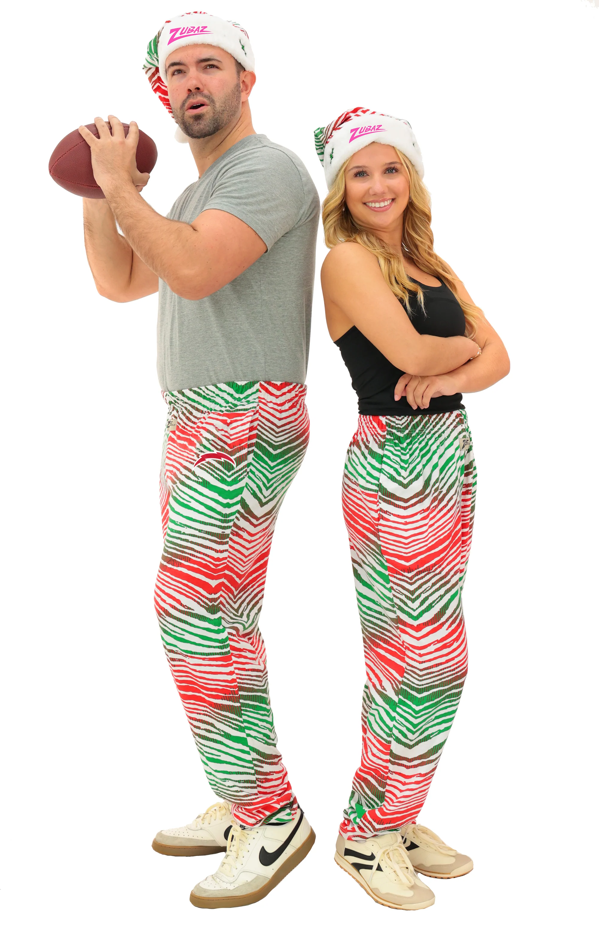 Zubaz NFL Adult Unisex Z88 Embroidered Holiday Ombre Pants, Los Angeles Chargers - Image 25