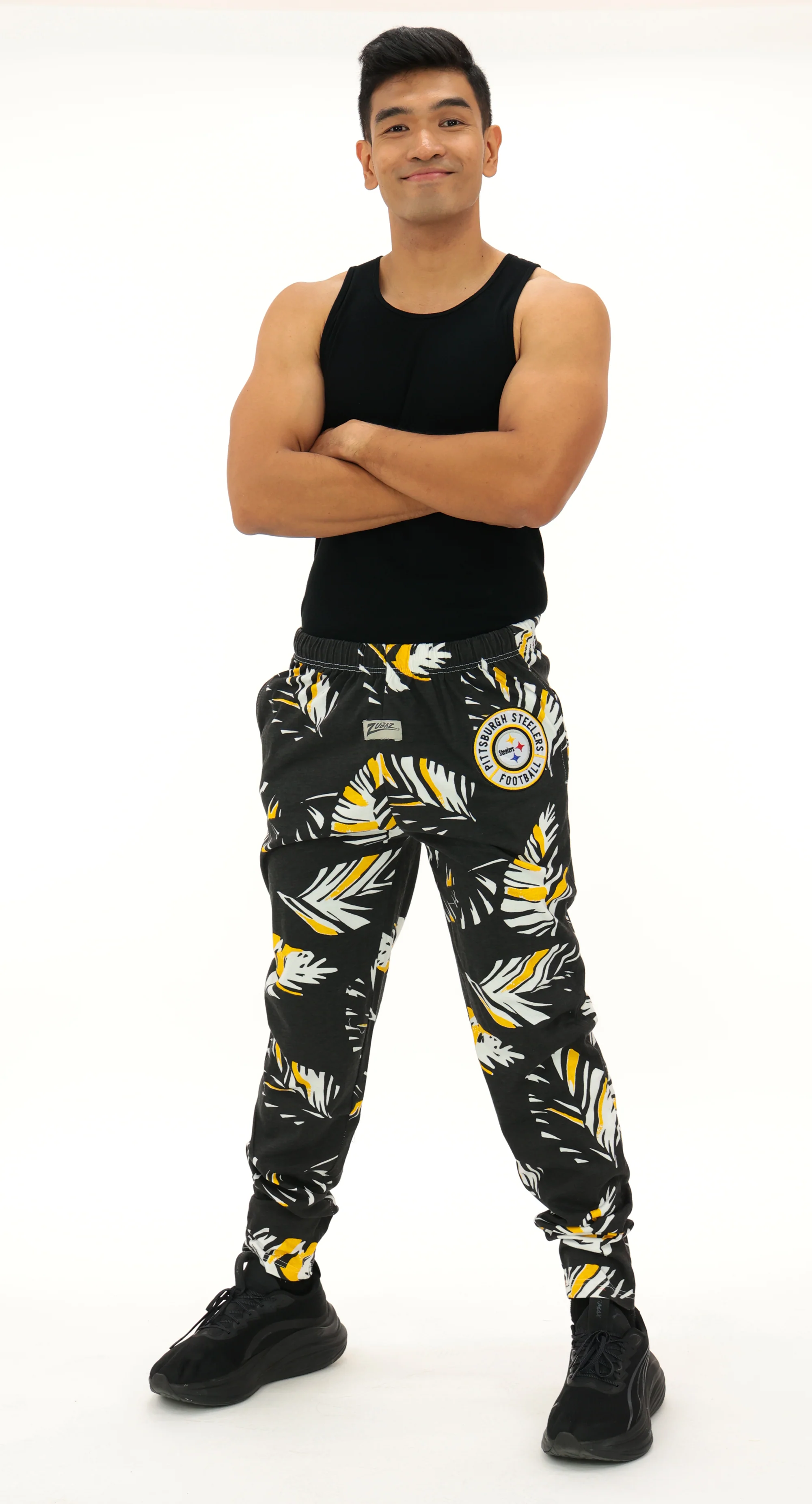 Zubaz NFL Adult Unisex Z88 Embroidered Leaf 3 Color Pants, Pittsburgh Steelers - Image 10