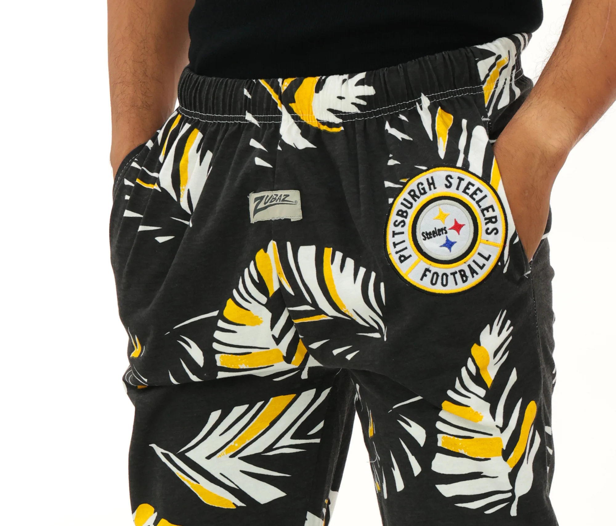 Zubaz NFL Adult Unisex Z88 Embroidered Leaf 3 Color Pants, Pittsburgh Steelers - Image 14