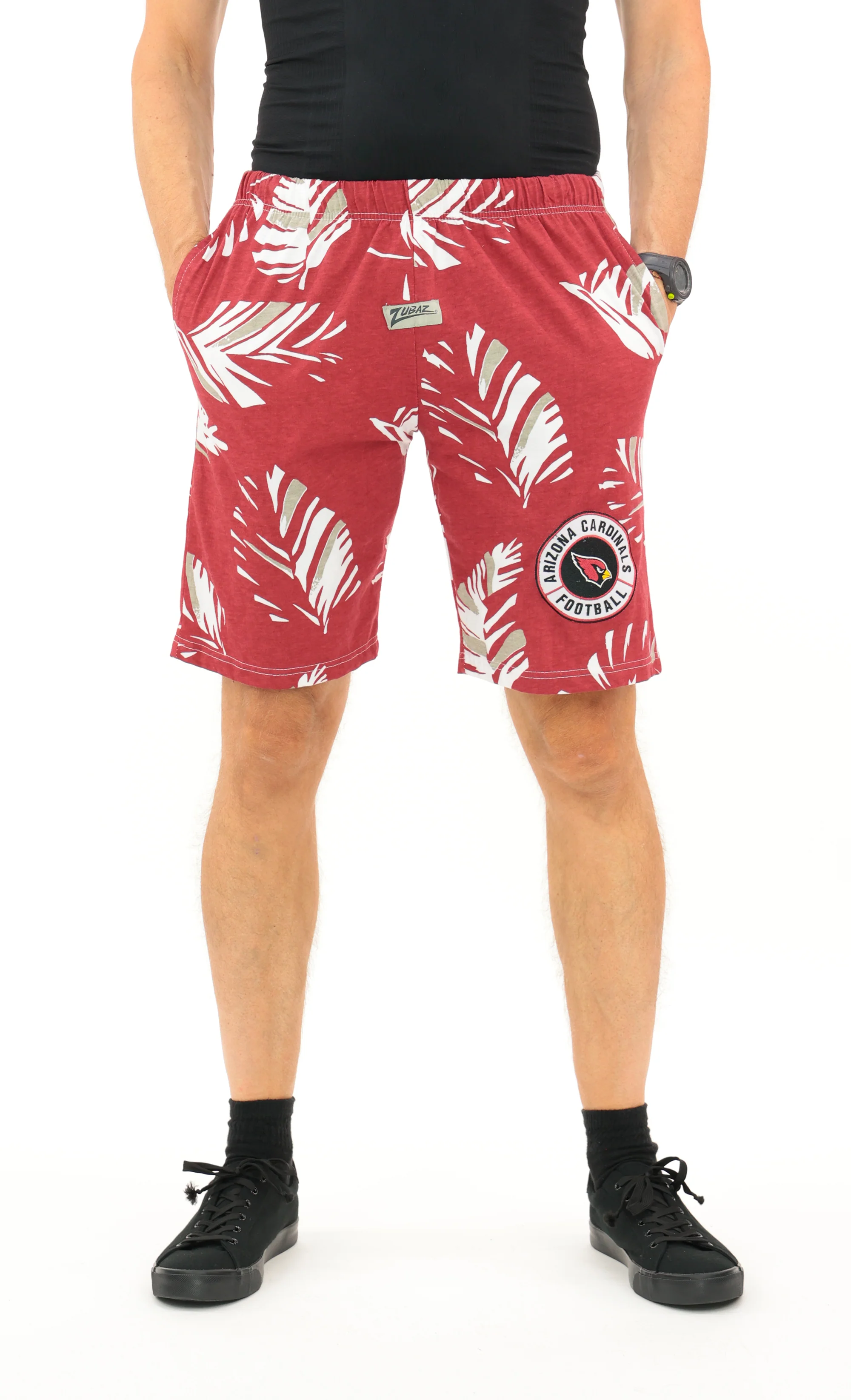 Zubaz NFL Adult Unisex Z88 Embroidered Leaf 3 Team Color Shorts, Arizona Cardinals - Image 50
