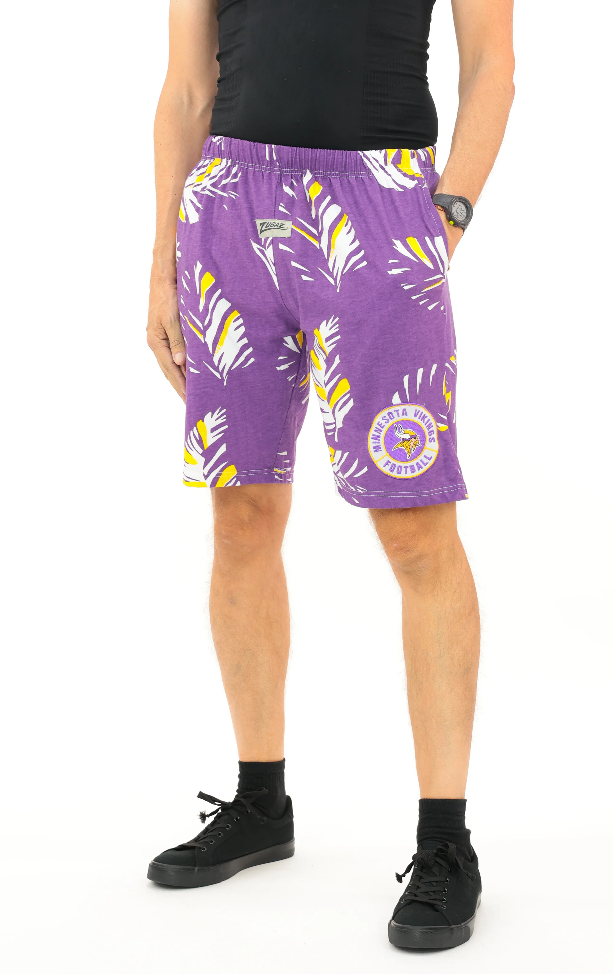 Zubaz NFL Adult Unisex Z88 Embroidered Leaf 3 Team Color Shorts, Minnesota Vikings - Image 33