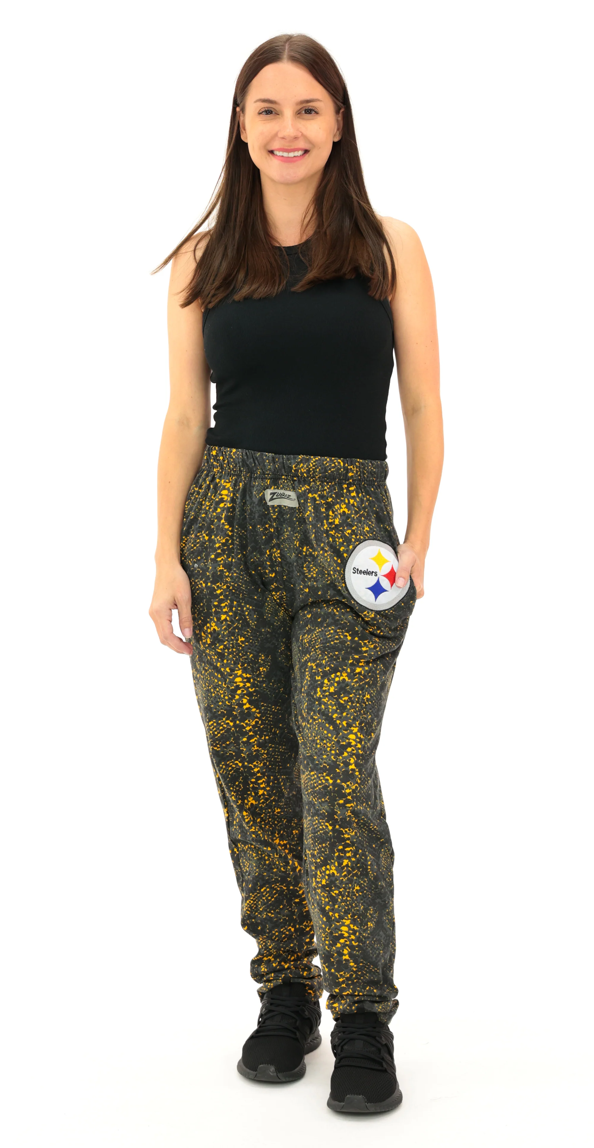Zubaz NFL Adult Unisex Z88 Embroidered Post Pattern Pant, Pittsburgh Steelers, X-Small - Image 6