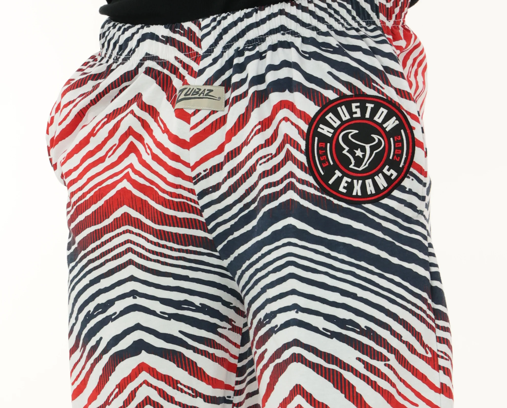 Zubaz NFL Adult Unisex Z88 Embroidered Zebra Ombre TMC Pants, Houston Texans - Image 6