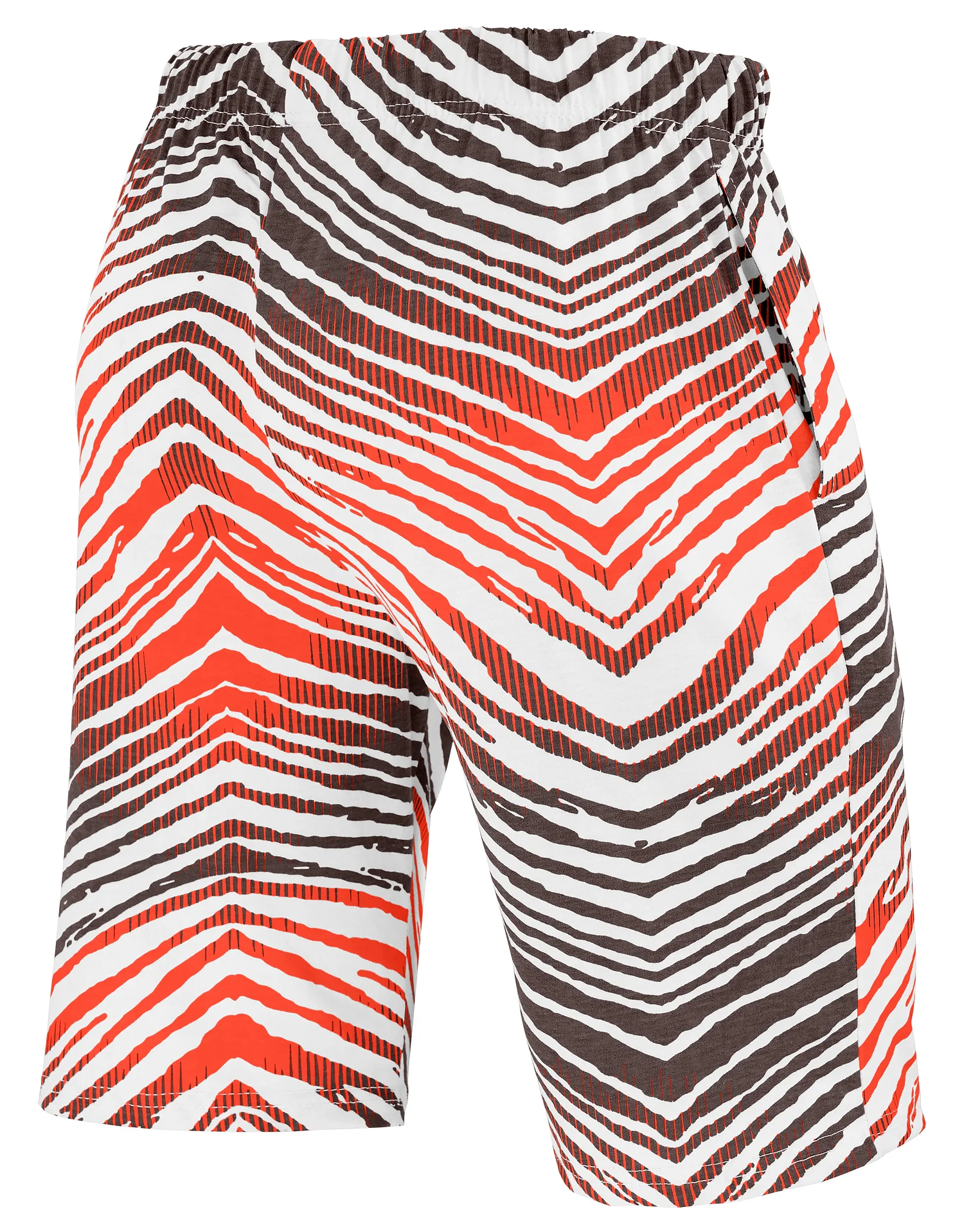 Zubaz NFL Adult Unisex Z88 Embroidered Zebra Ombre TMC Shorts, Cleveland Browns - Image 2