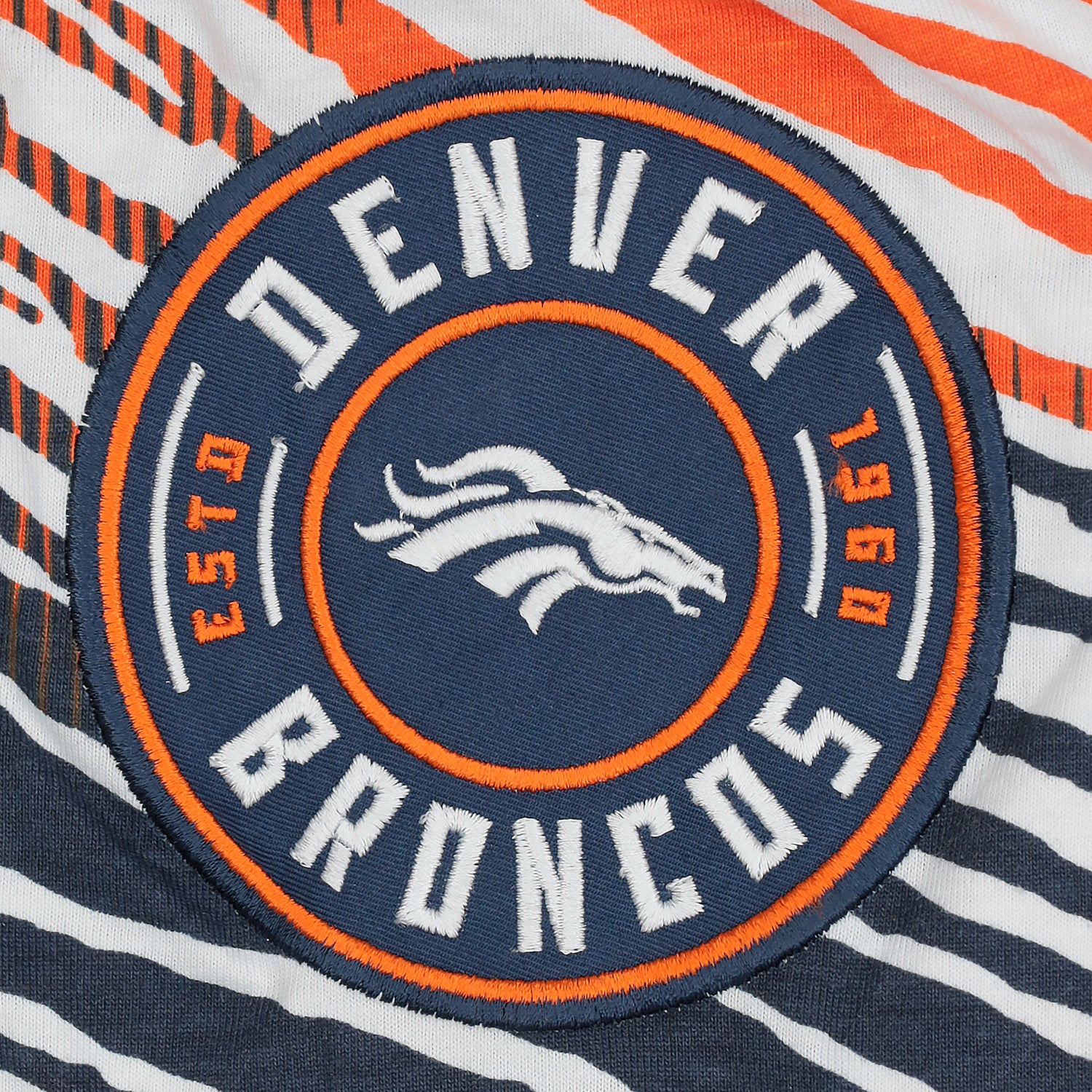 Zubaz NFL Adult Unisex Z88 Embroidered Zebra Ombre TMC Shorts, Denver Broncos - Image 3