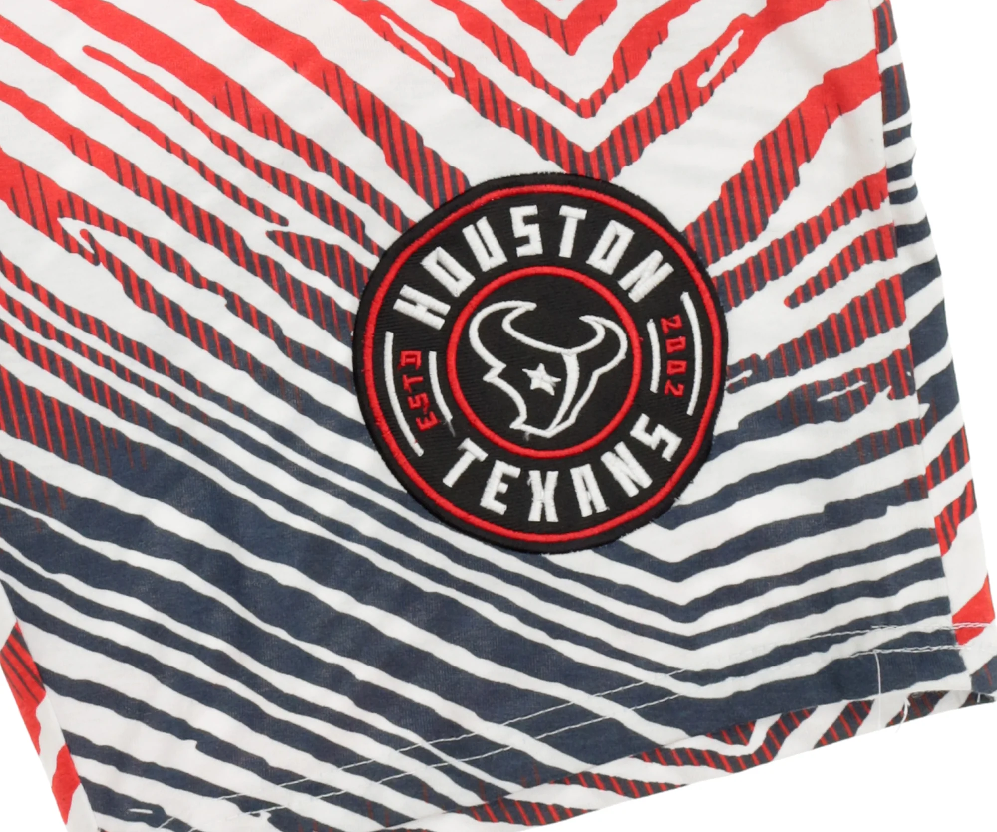 Zubaz NFL Adult Unisex Z88 Embroidered Zebra Ombre TMC Shorts, Houston Texans - Image 6