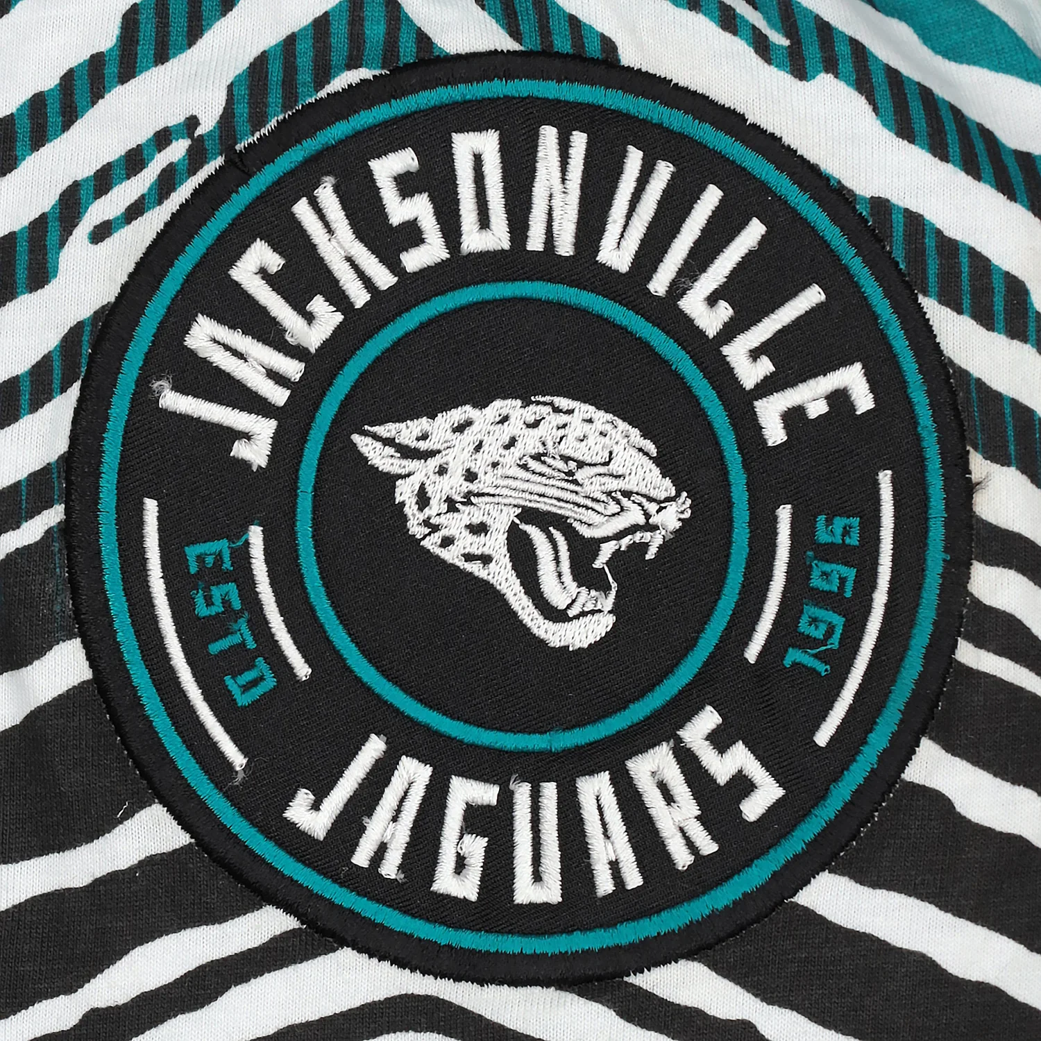 Zubaz NFL Adult Unisex Z88 Embroidered Zebra Ombre TMC Shorts, Jacksonville Jaguars - Image 3