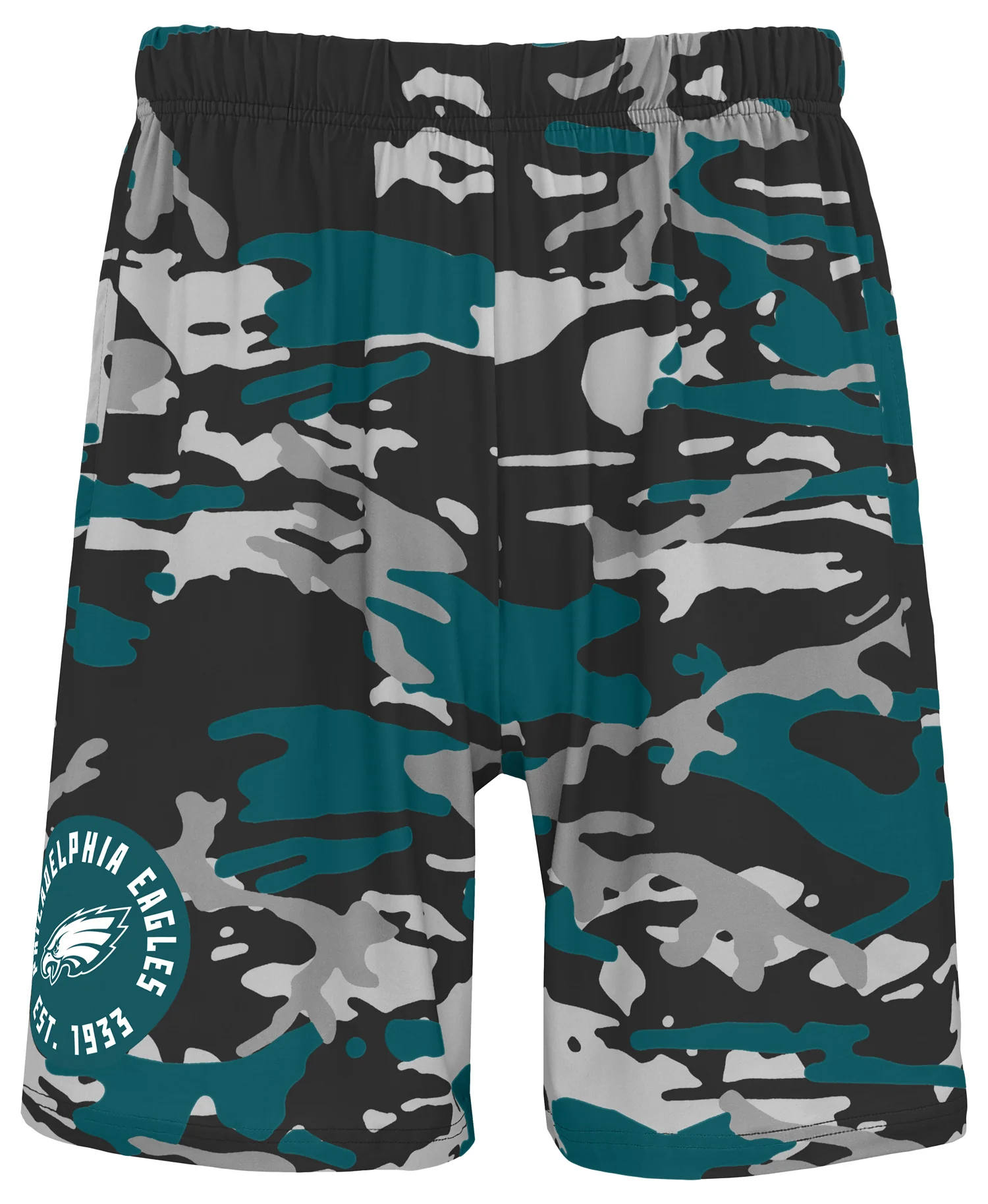 Zubaz NFL Men's 7in Alternate Camo Established Block Text Shorts, Philadelphia Eagles