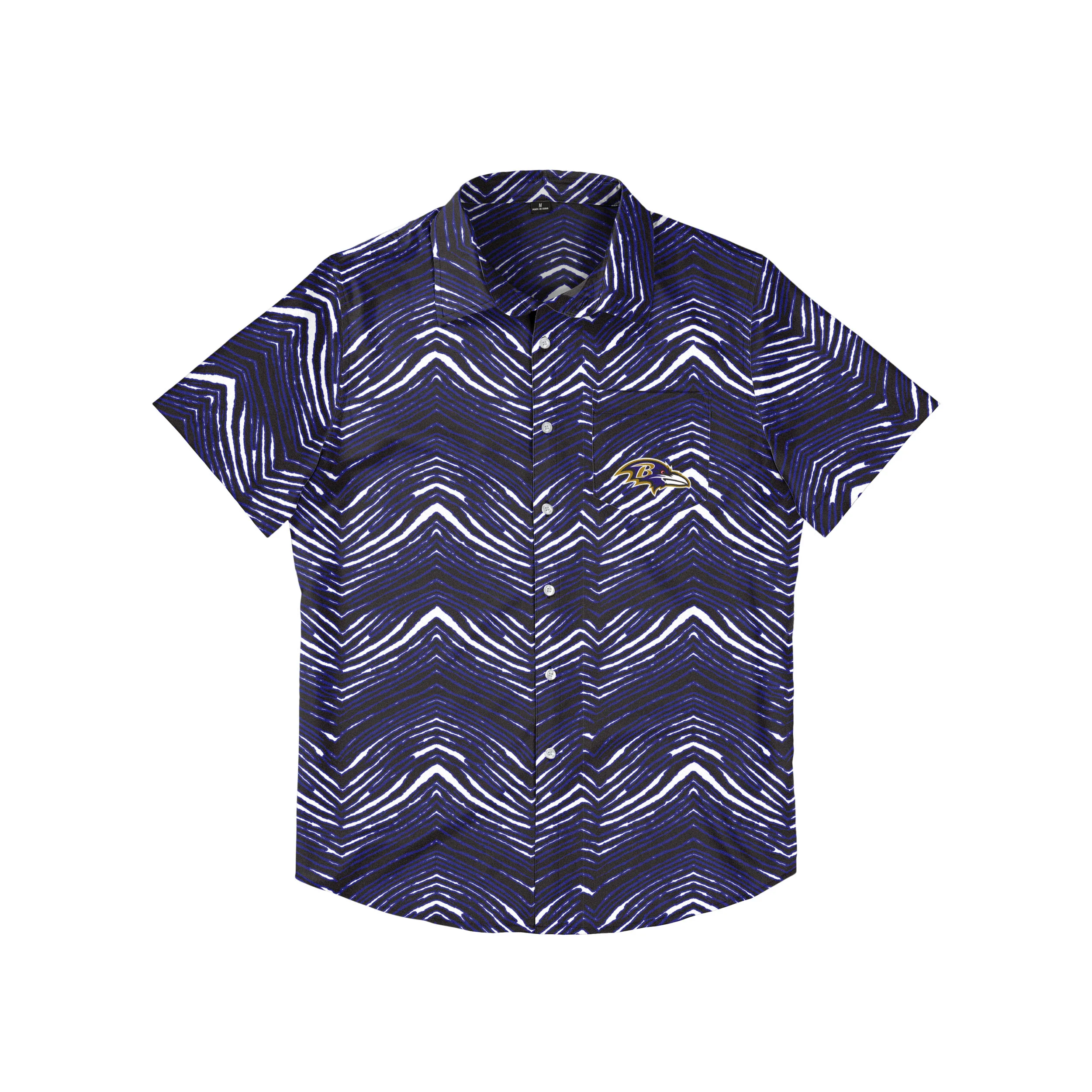 Zubaz NFL Men's Baltimore Ravens Exclusive Button Up Shirt - Image 3