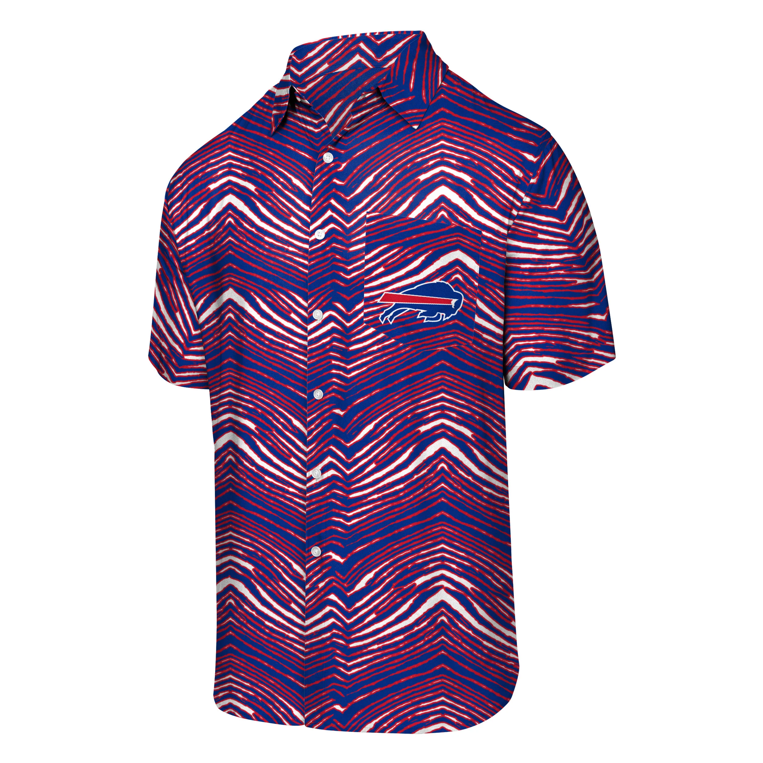 Zubaz NFL Men's Buffalo Bills Exclusive Button Up Shirt - Image 4