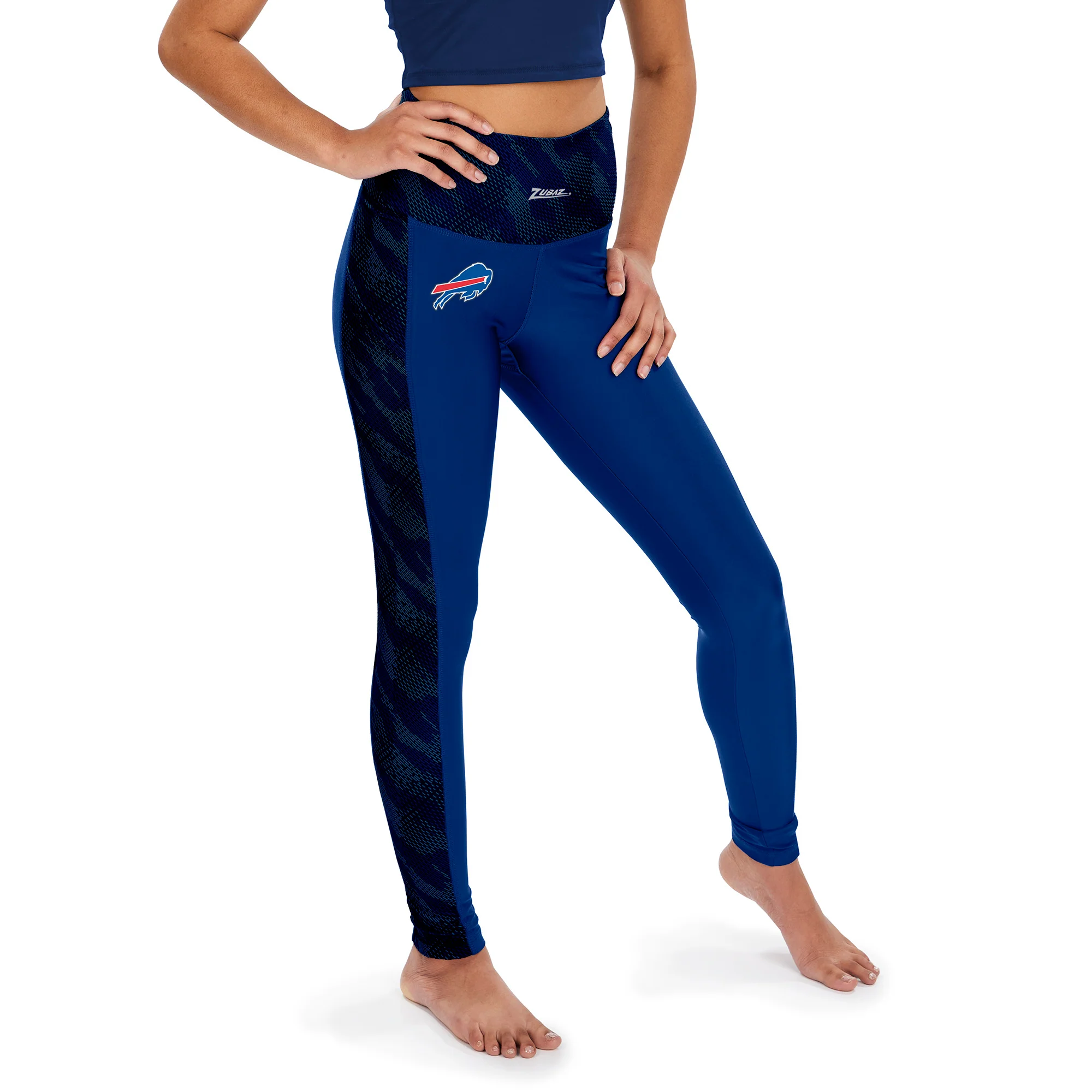 Zubaz NFL BUFFALO BILLS SOLID ROYAL BLUE ELEVATED LEGGING W/ POCKETS & TONAL BLUE VIPER DETAIL XL