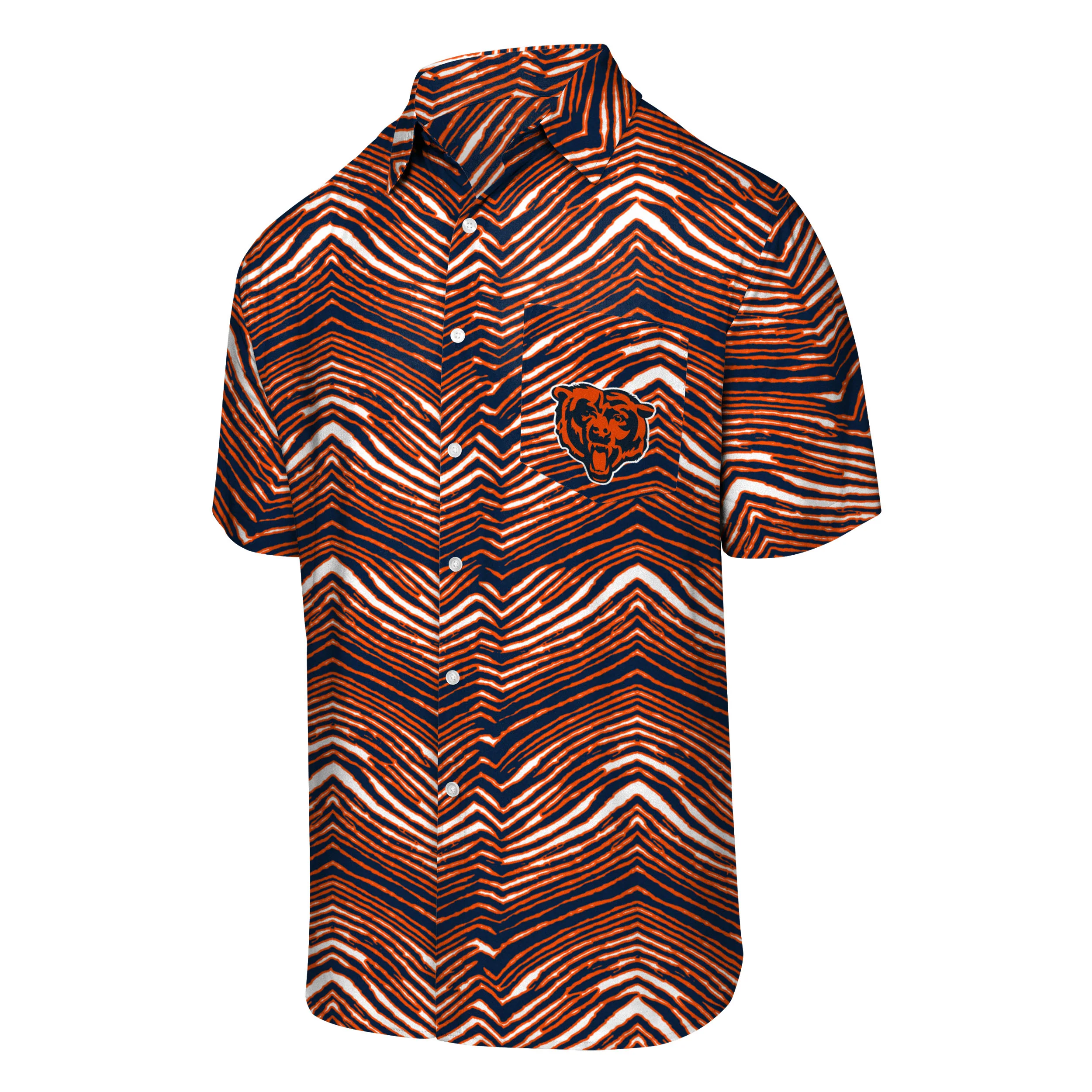 Zubaz NFL Men's Chicago Bears Exclusive Button Up Shirt - Image 4