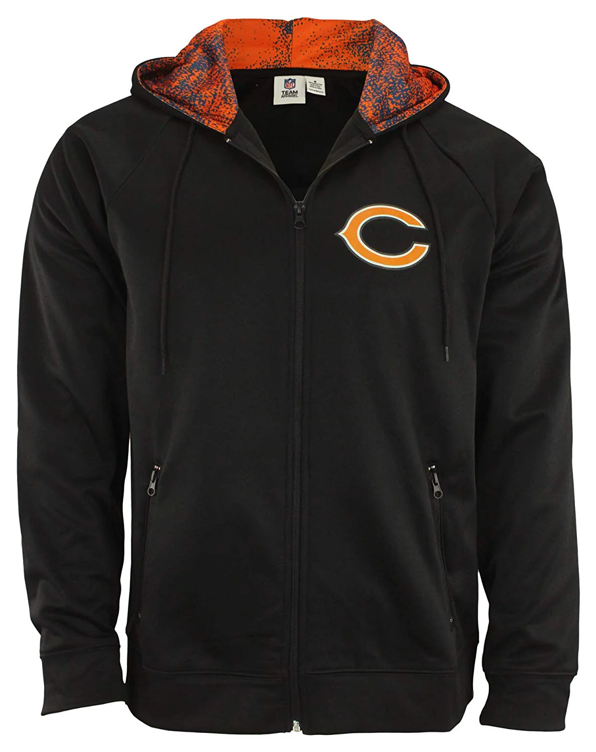 Zubaz NFL Chicago Bears Men's Heavyweight Full Zip Performance Fleece Hoodie - Image 3
