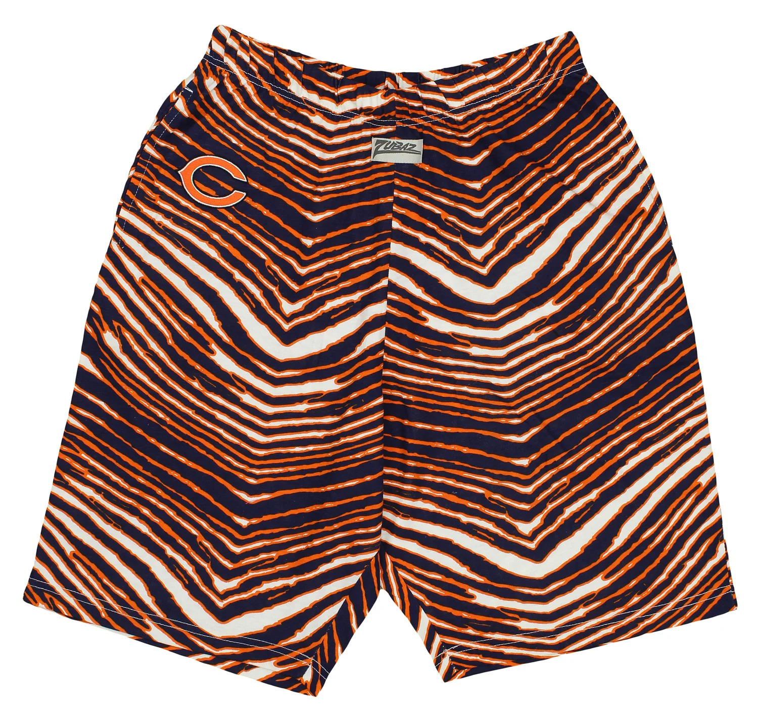 Zubaz NFL CHICAGO BEARS NAVY BLUE ORANGE ZEBRA SHORT Medium - Image 5