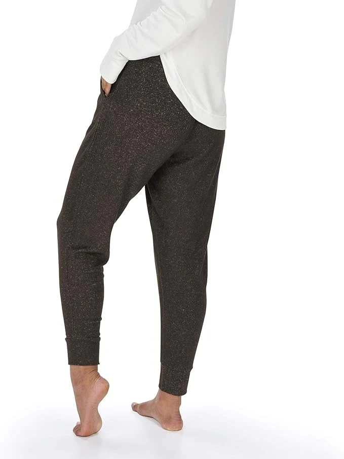 Zubaz NFL CLEVELAND BROWNS MARLED BROWN WOMENS SOFT JOGGER W/ VERTICAL GRAPHIC Large - Image 2