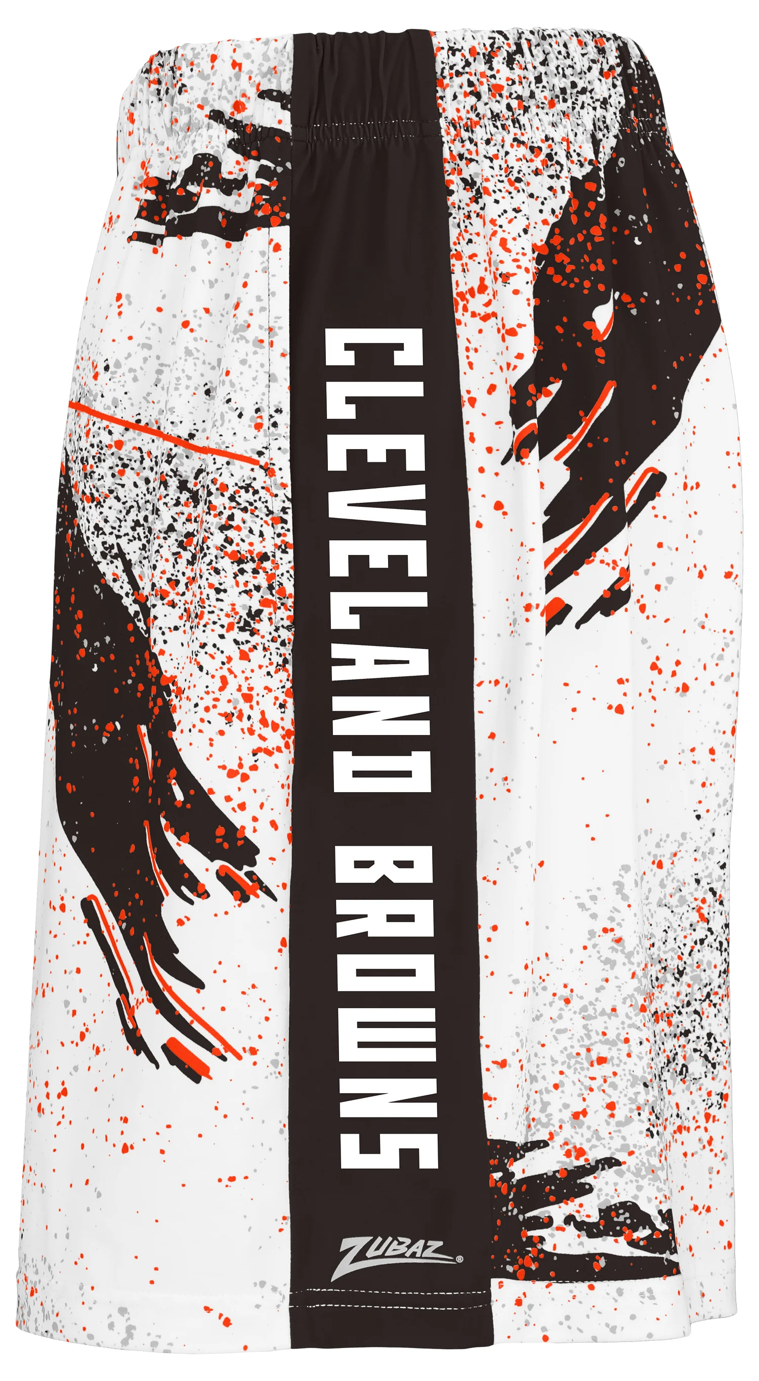 Zubaz NFL Men's 7in Confetti Overtime Block Text Shorts, Cleveland Browns - Image 2