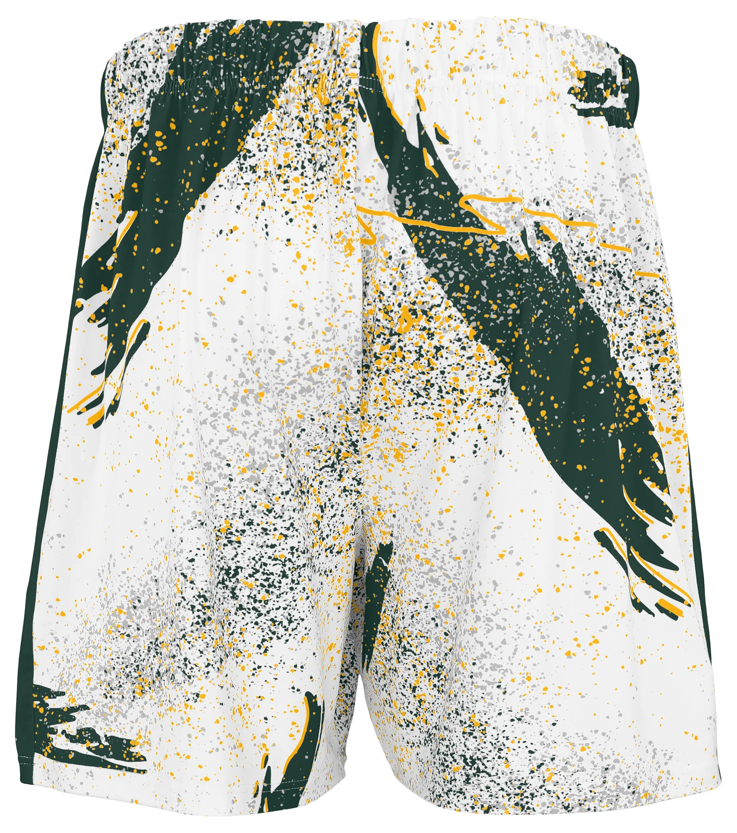 Zubaz NFL Men's 7in Confetti Overtime Block Text Shorts, Green Bay Packers - Image 3