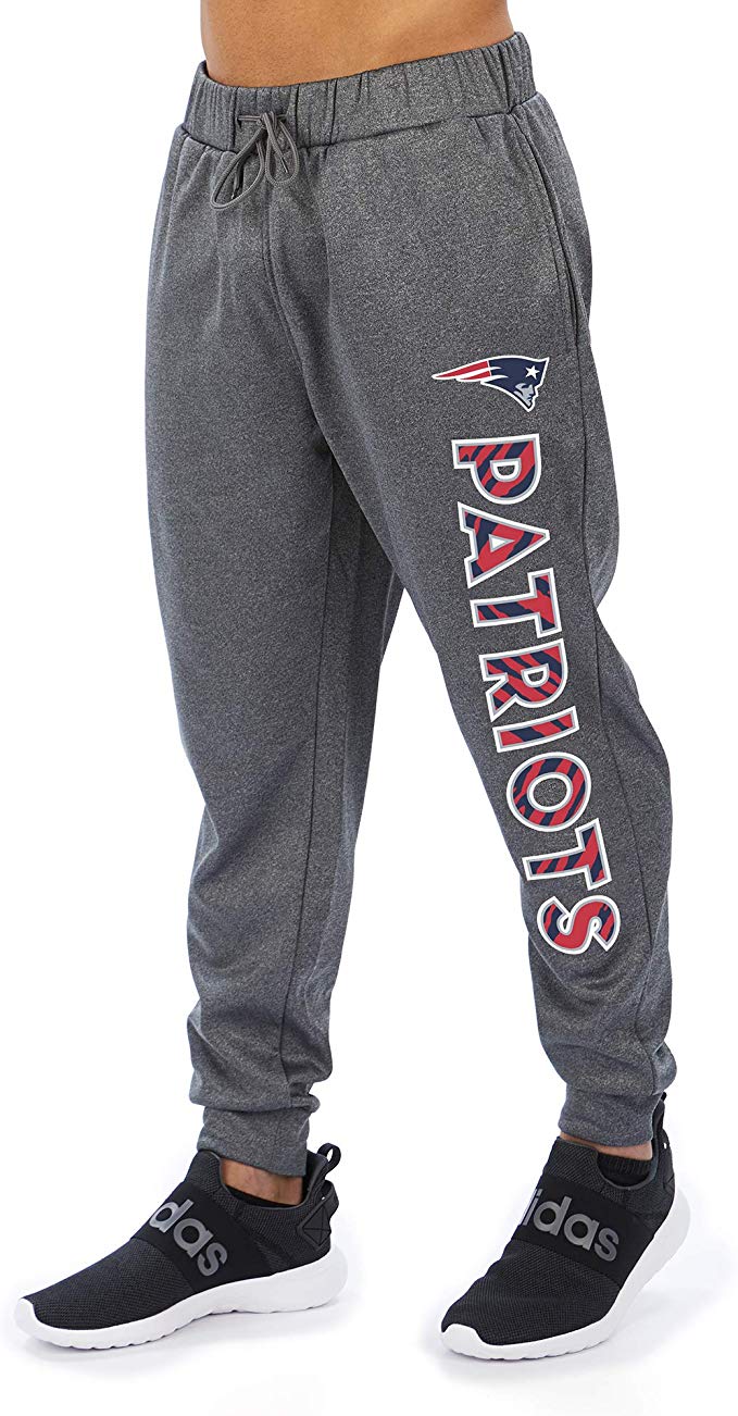 Zubaz NFL Football Men’s New England Patriots Gameday Zebra Wordmark Poly Fleece Jogger Pant - Image 3