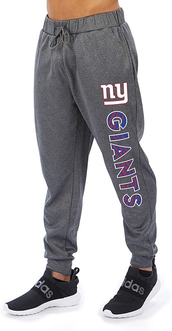 Zubaz NFL Football Men’s New York Giants Gameday Zebra Wordmark Poly Fleece Jogger Pant - Image 7