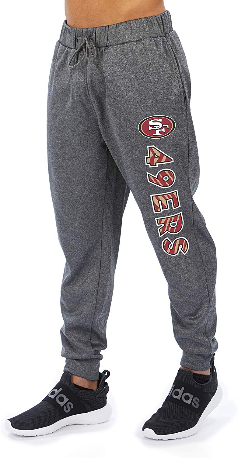 Zubaz NFL Football Men’s San Francisco 49ers Gameday Zebra Wordmark Poly Fleece Jogger Pant - Image 3