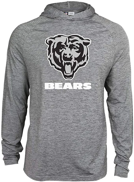 Zubaz NFL Football Men's Chicago Bears Tonal Gray Lightweight Hoodie - Image 7