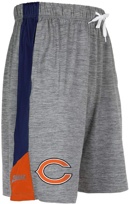 Zubaz NFL Football Men's Chicago Bears Tonal Gray Space Dye W/Solid Stripe Shorts - Image 4