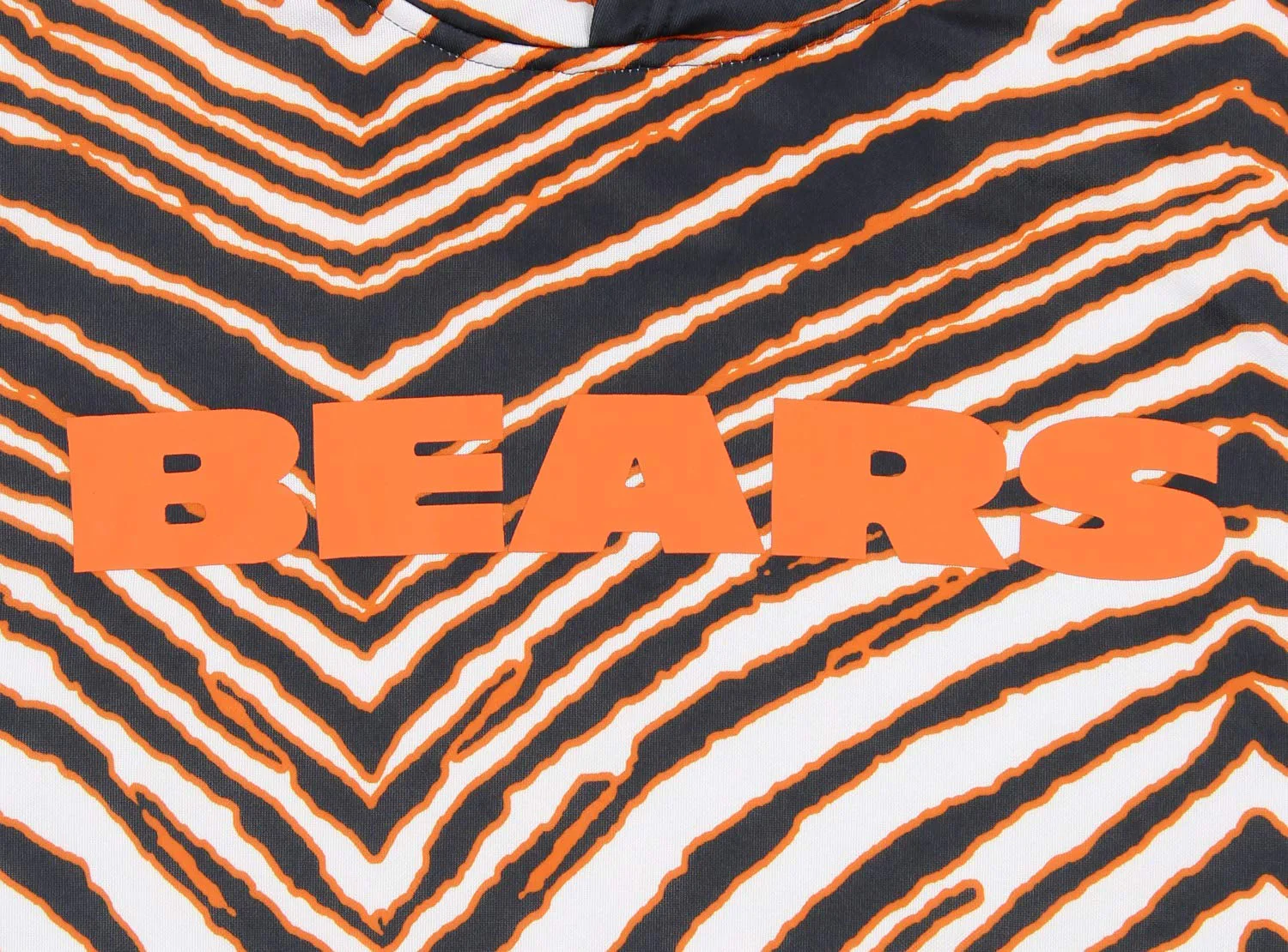 Zubaz NFL Football Men's Chicago Bears Zebra Print Touchdown Hoodie - Image 2