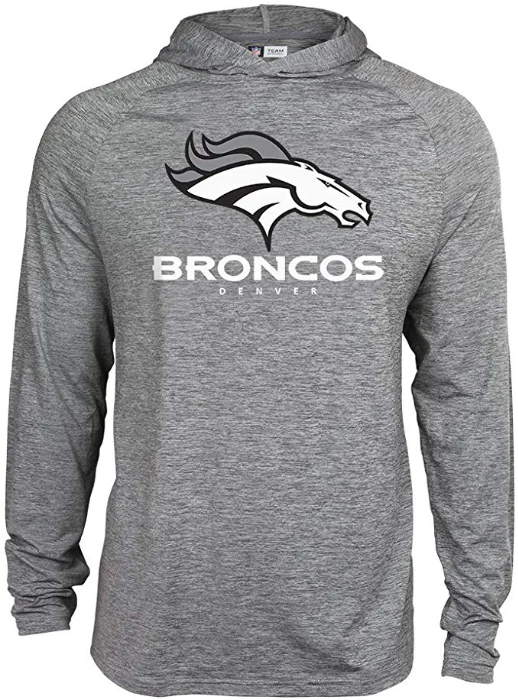 Zubaz NFL Football Men's Denver Broncos Tonal Gray Lightweight Hoodie - Image 3