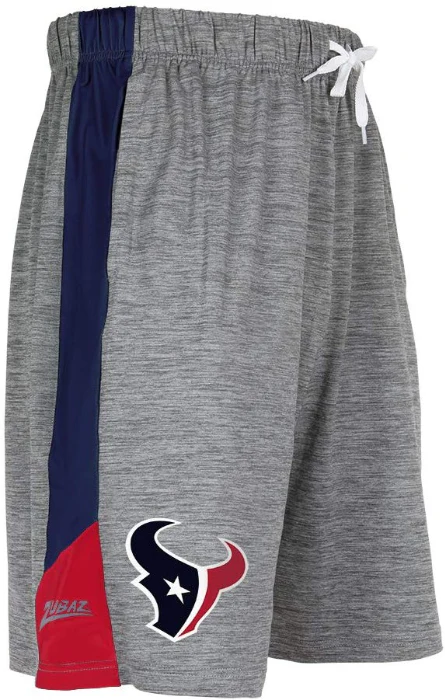 Zubaz NFL Football Men's Houston Texans Tonal Gray Space Dye W/Solid Stripe Shorts - Image 3