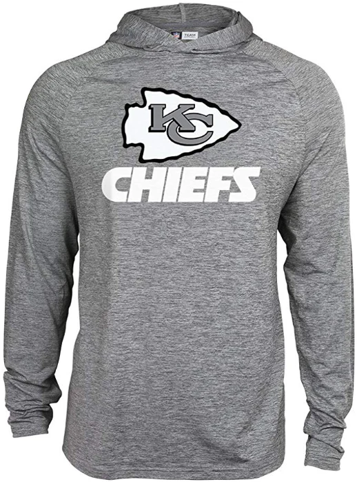 Zubaz NFL Football Men's Kansas City Chiefs Tonal Gray Lightweight Hoodie - Image 4