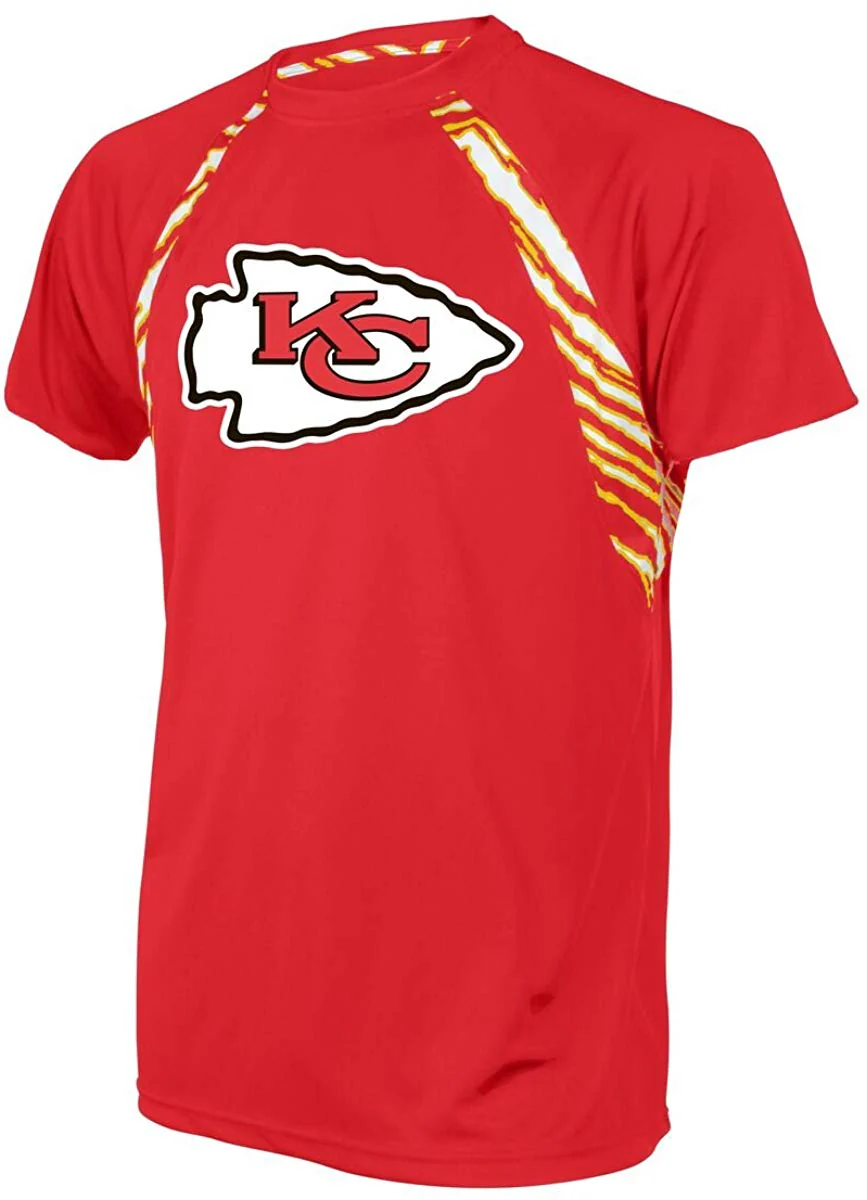 Zubaz NFL Football Men's Kansas City Chiefs Zebra Accent T-Shirt - Image 4