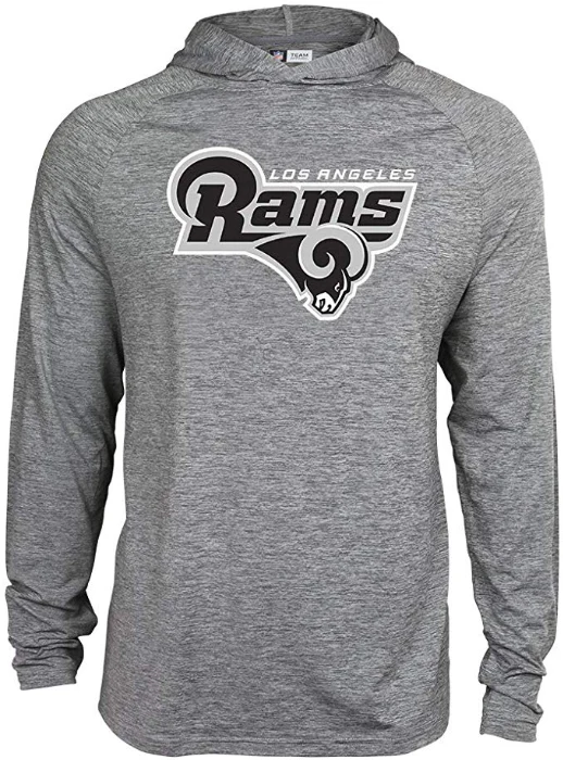 Zubaz NFL Football Men's Los Angeles Rams Tonal Gray Lightweight Hoodie - Image 5