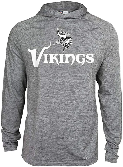 Zubaz NFL Football Men's Minnesota Vikings Tonal Gray Lightweight Hoodie - Image 6