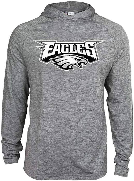 Zubaz NFL Football Men's Philadelphia Eagles Tonal Gray Lightweight Hoodie - Image 6
