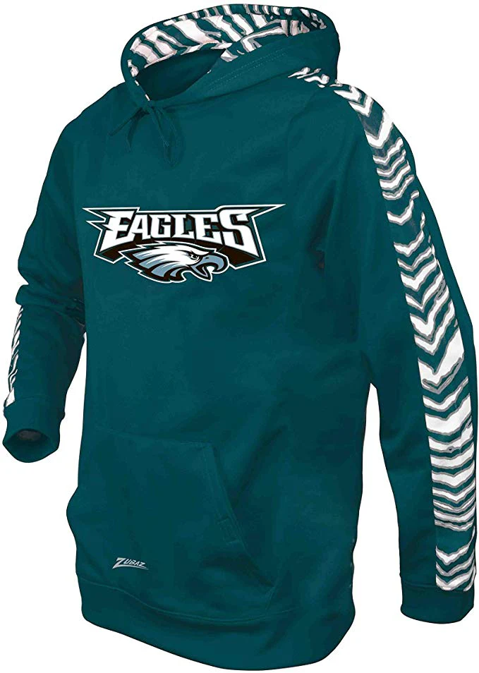 Zubaz NFL Football Men's Philadelphia Eagles Zebra Accent Solid Hoodie - Image 4