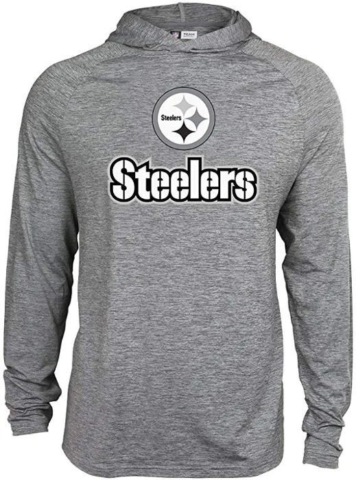 Zubaz NFL Football Men's Pittsburgh Steelers Tonal Gray Lightweight Hoodie - Image 6
