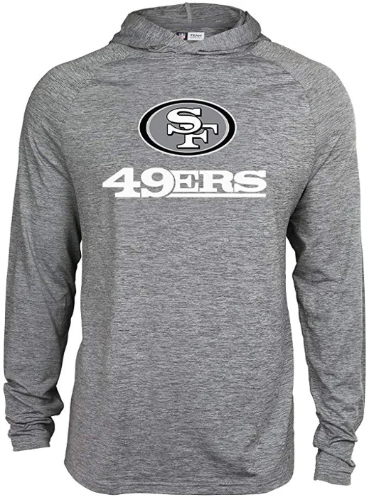 Zubaz NFL Football Men's San Francisco 49ers Tonal Gray Lightweight Hoodie - Image 5