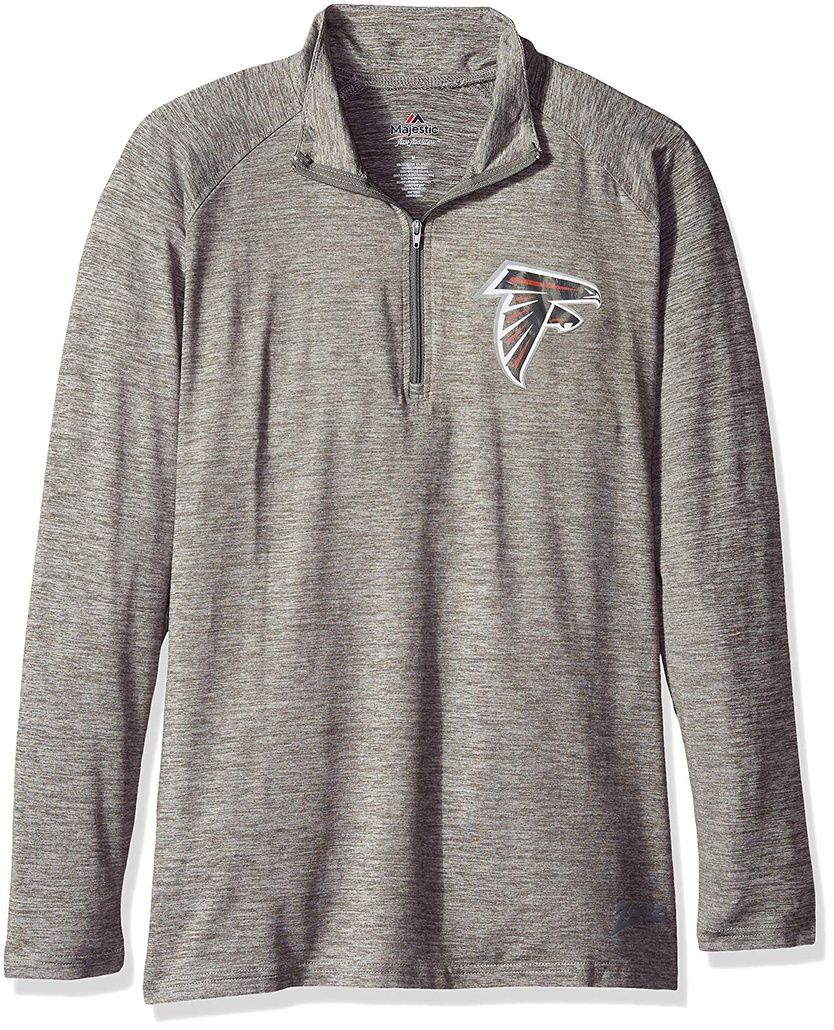 Zubaz NFL Football Women's Atlanta Falcons Tonal Gray Quarter Zip Sweatshirt - Image 5