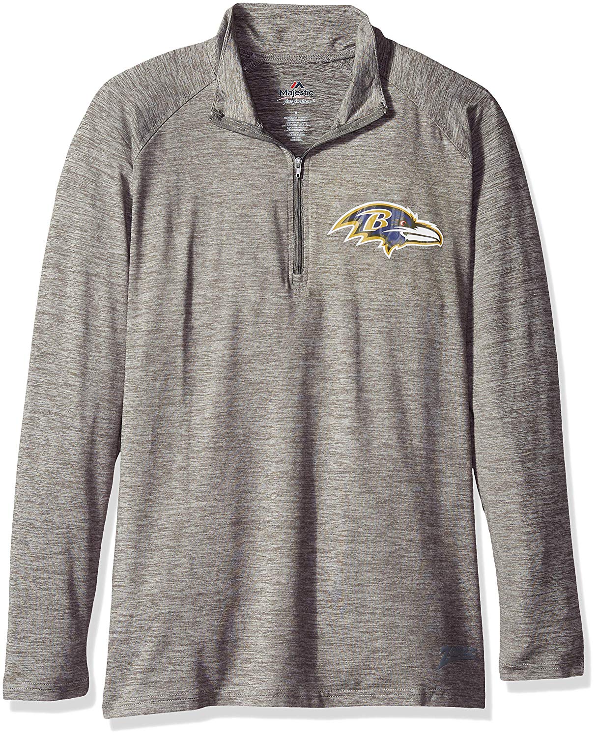 Zubaz NFL Football Women's Baltimore Ravens Tonal Gray Quarter Zip Sweatshirt - Image 4